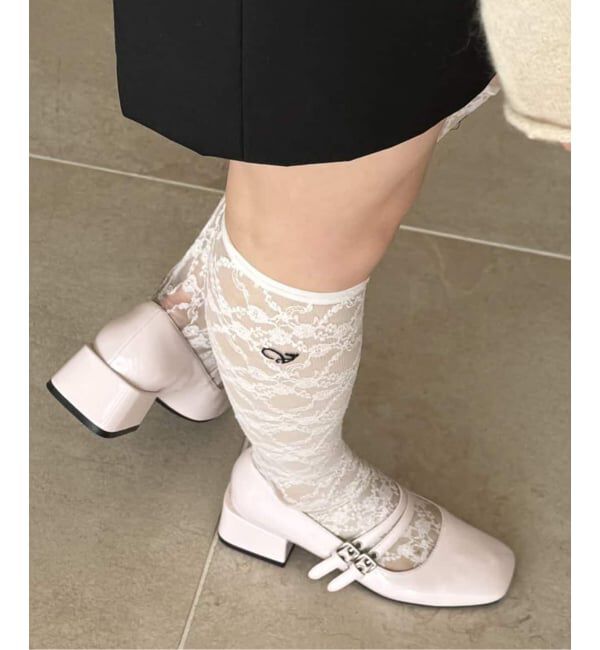  「《WEB限定》Le decore / ル デコレ 4.5cm eyelet メリージェーン」|パンプス|ピンク