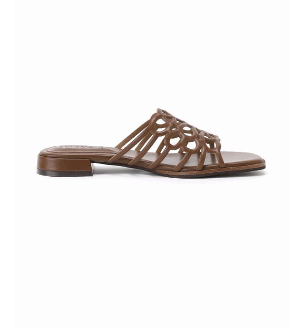  「《予約》フラワーカットワークミュールサンダル」|サンダル|