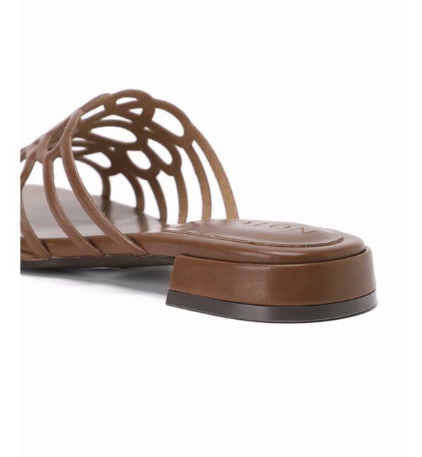  「《予約》フラワーカットワークミュールサンダル」|サンダル|