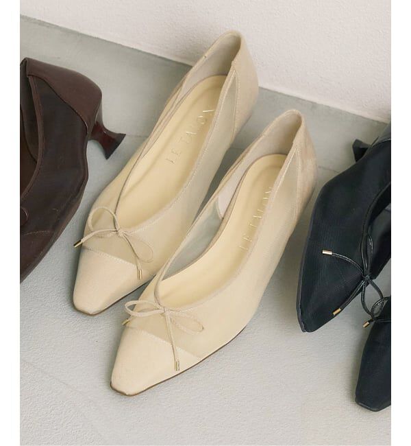  「《予約》3.5cmチュールバレエパンプス」|パンプス|ベージュ