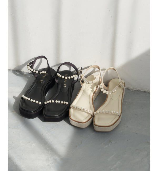  「《追加予約》4cmパールプラットサンダル」|サンダル|