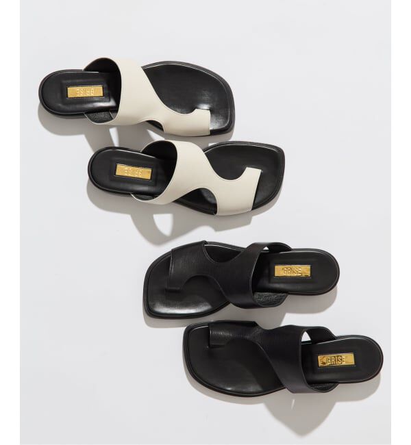 GRISE「《予約》GRISEレザーアシンメトリートングサンダル」|サンダル|