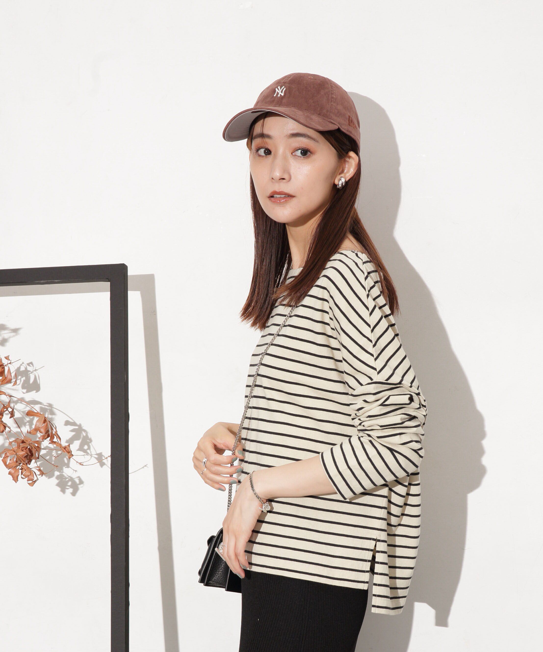 nano･universe「WEB限定 ボーダーワイドドロップトップス」|Tシャツ・カットソー|