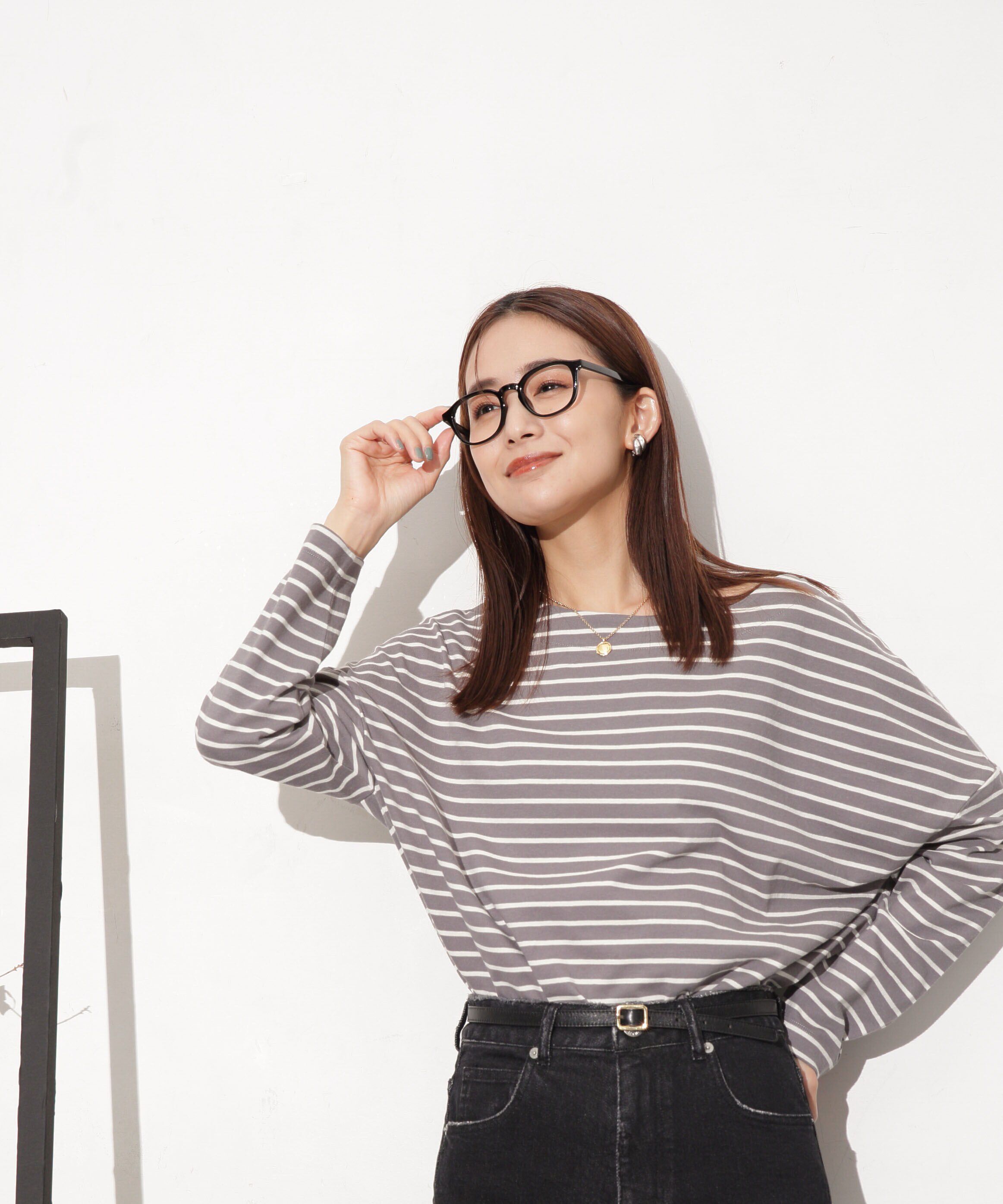 nano･universe「WEB限定 ボーダーワイドドロップトップス」|Tシャツ・カットソー|