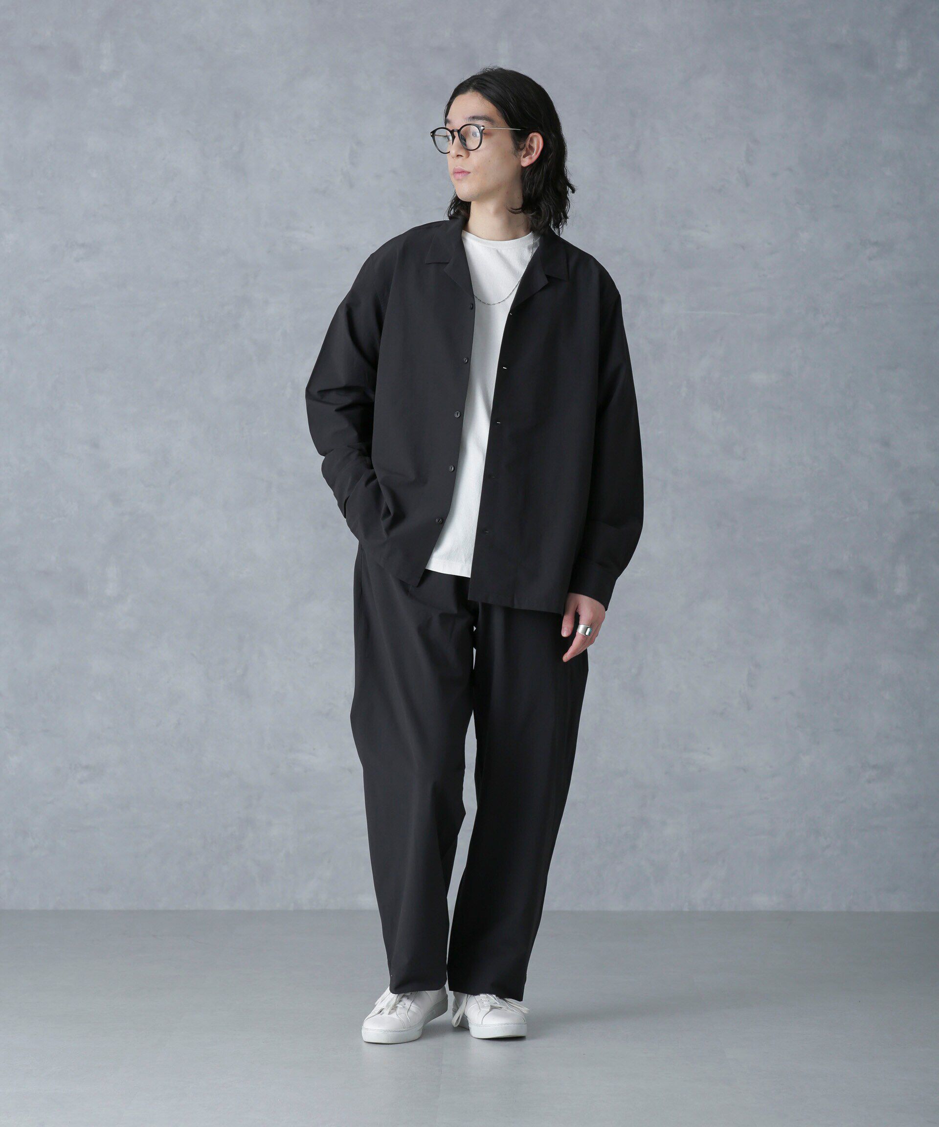 nano･universe「ストレッチワイドイージーパンツ(セットアップ可)」|チノ|