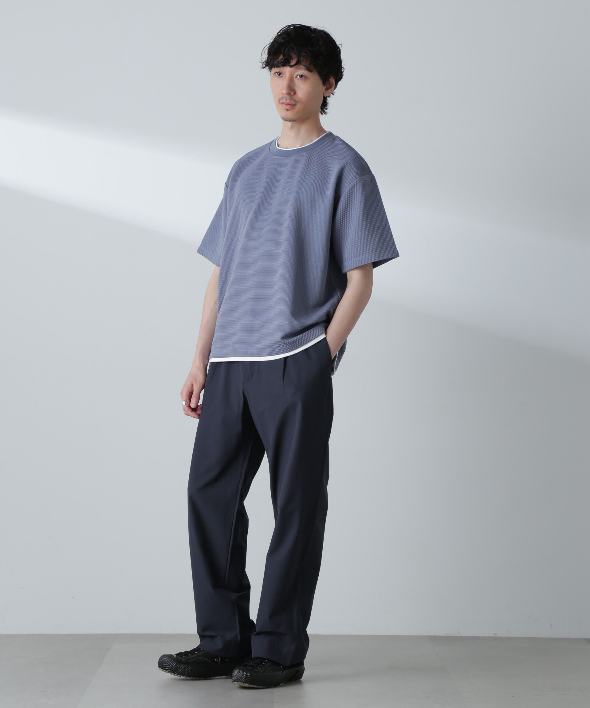 nano･universe「ストレッチワイドイージーパンツ(セットアップ可)」|チノ|