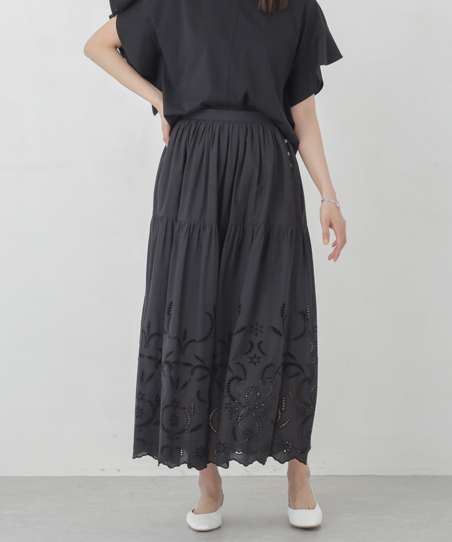 nano･universe「インドシフリー刺繍スカート」|スカート|