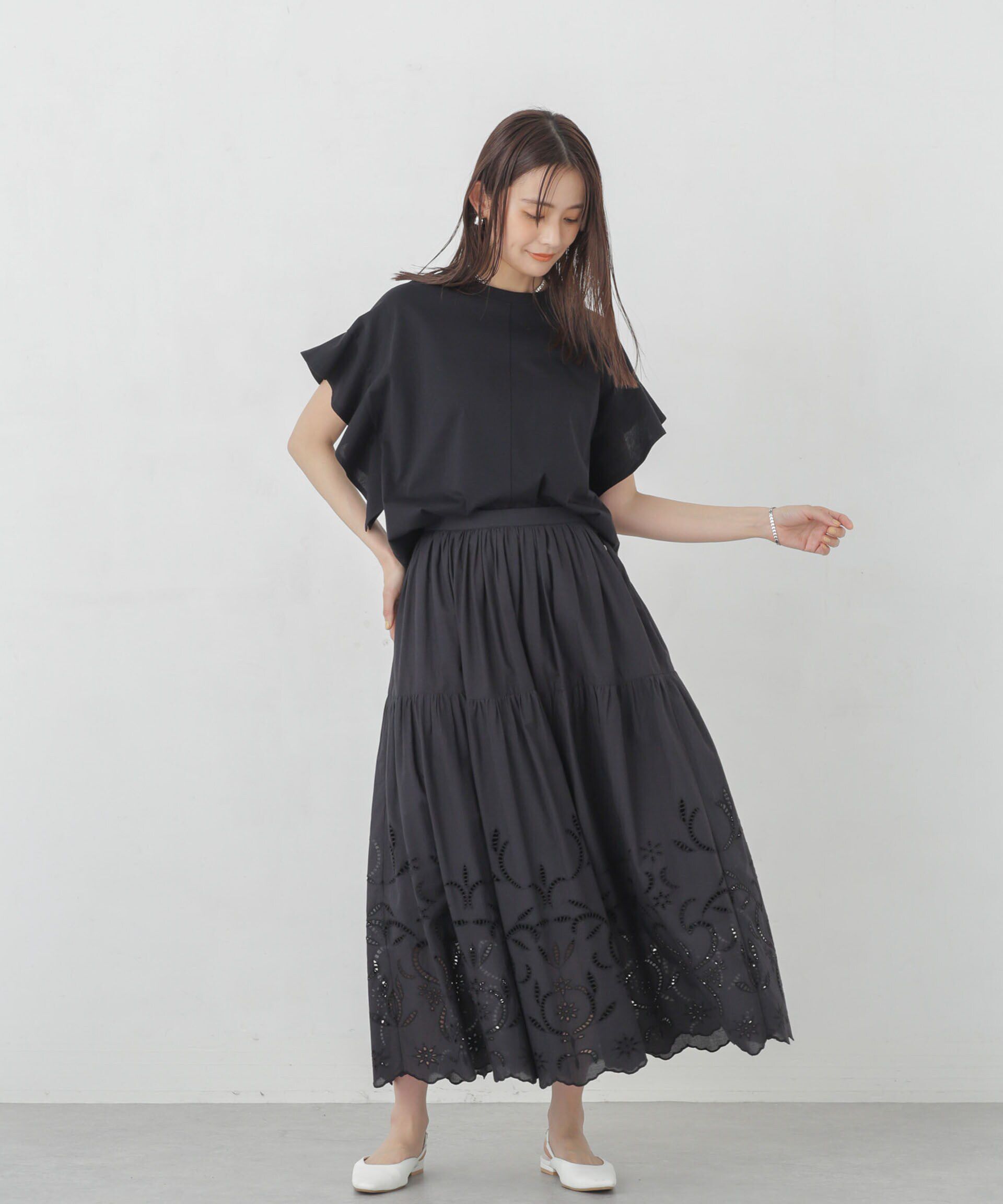 nano･universe「インドシフリー刺繍スカート」|スカート|