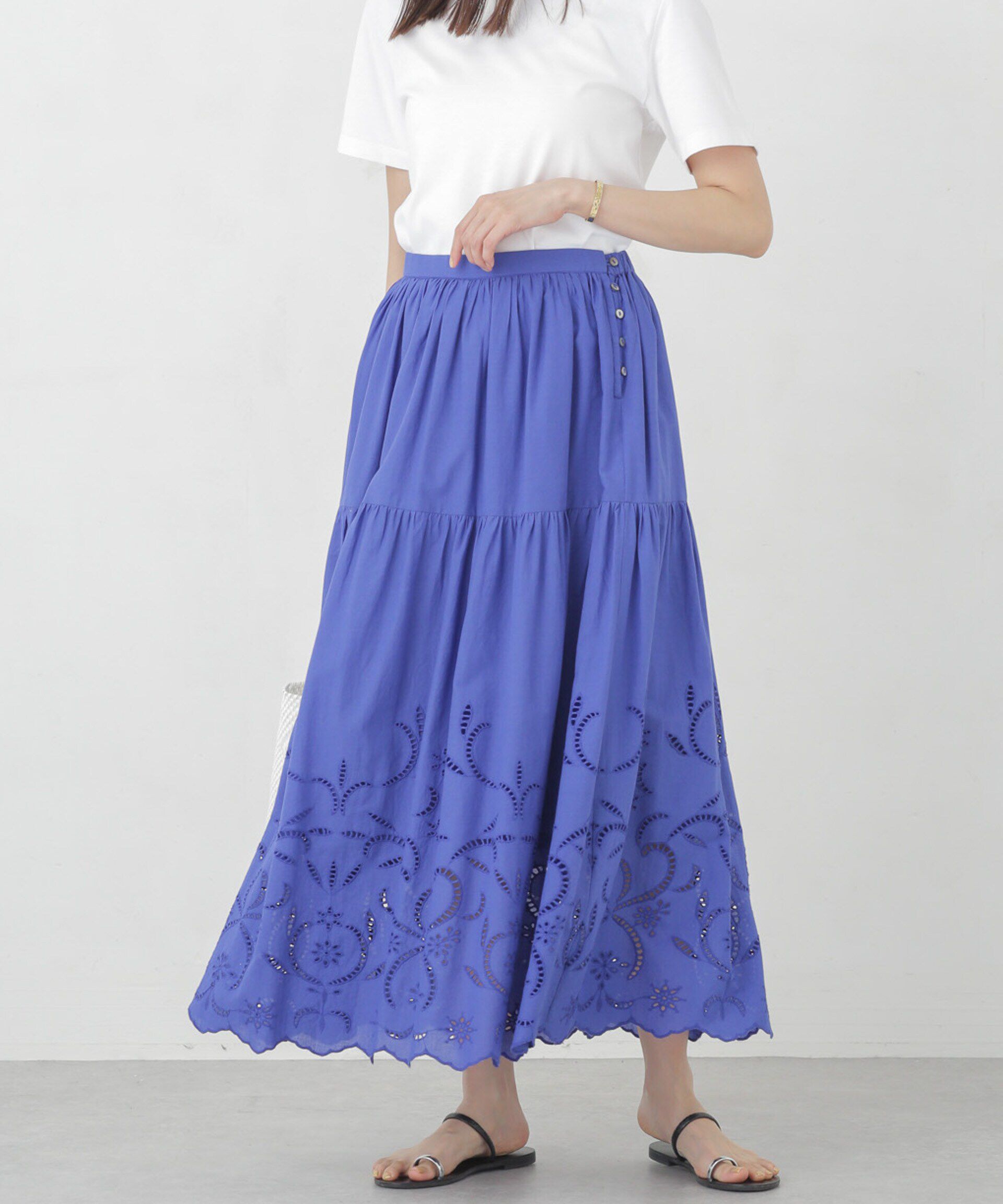 nano･universe「インドシフリー刺繍スカート」|スカート|