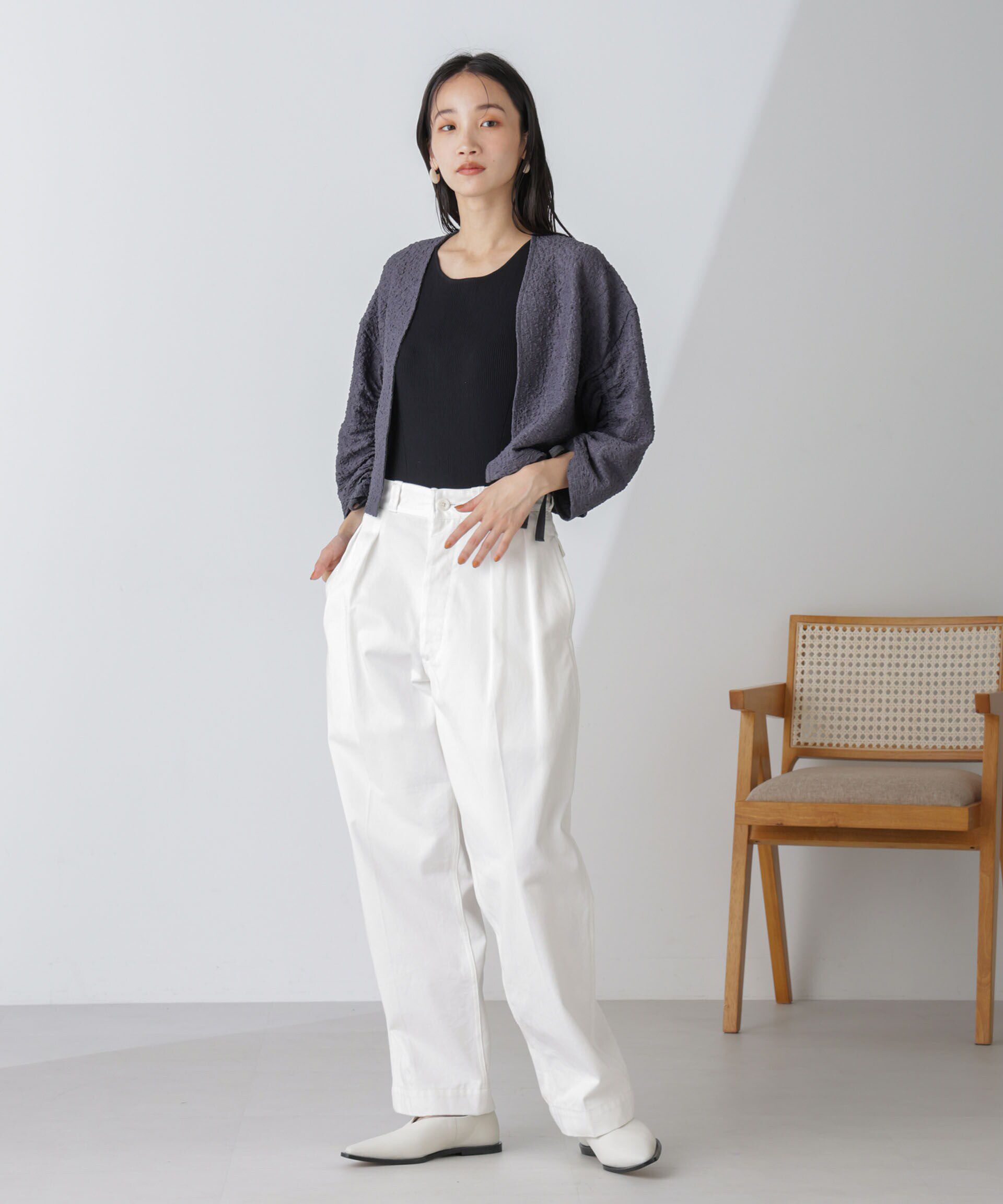 nano･universe「シャーリングドロストカーディガン」|Tシャツ・カットソー|