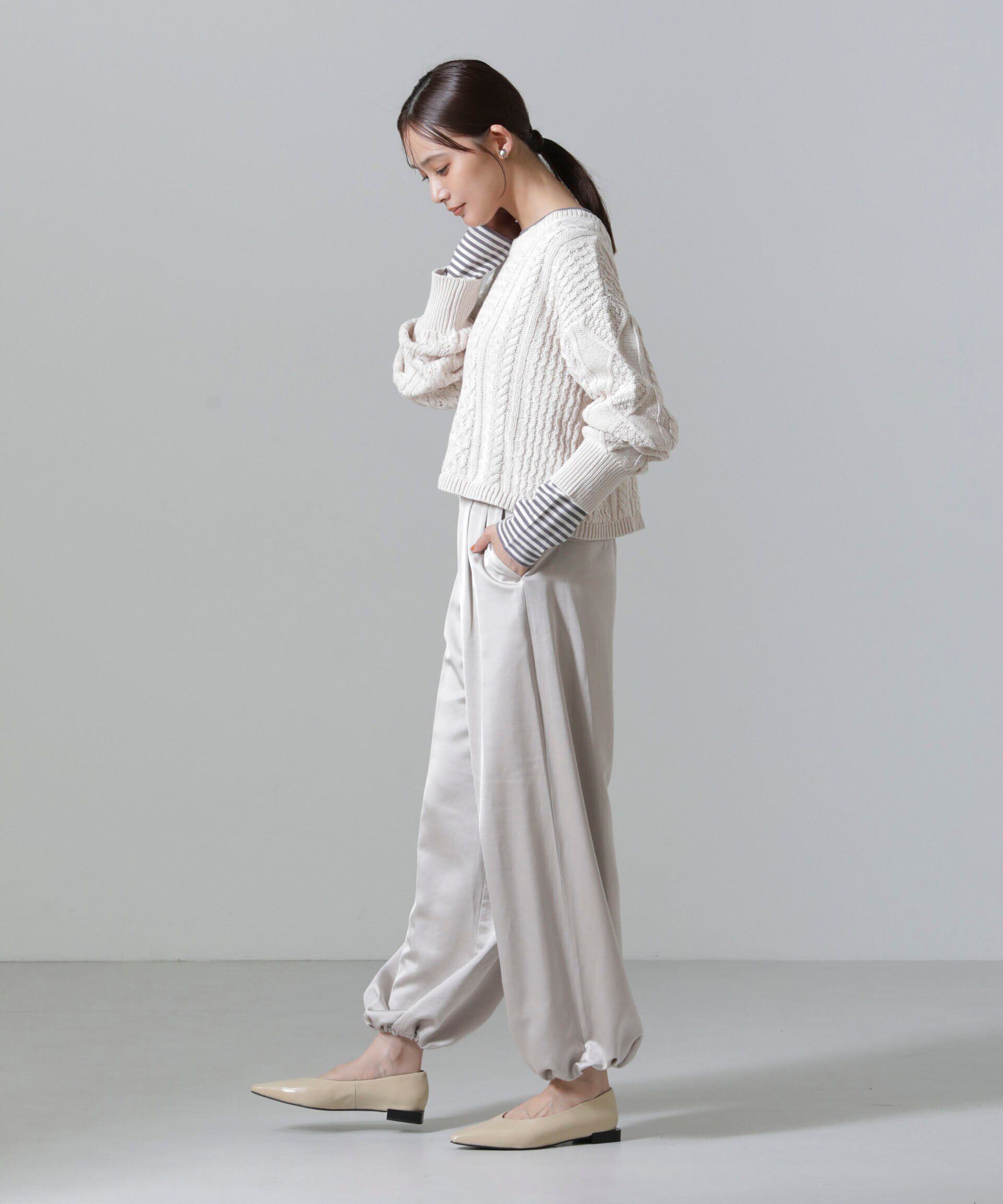 nano･universe「ケーブルクロップドプルオーバーニット」|ニット・セーター|