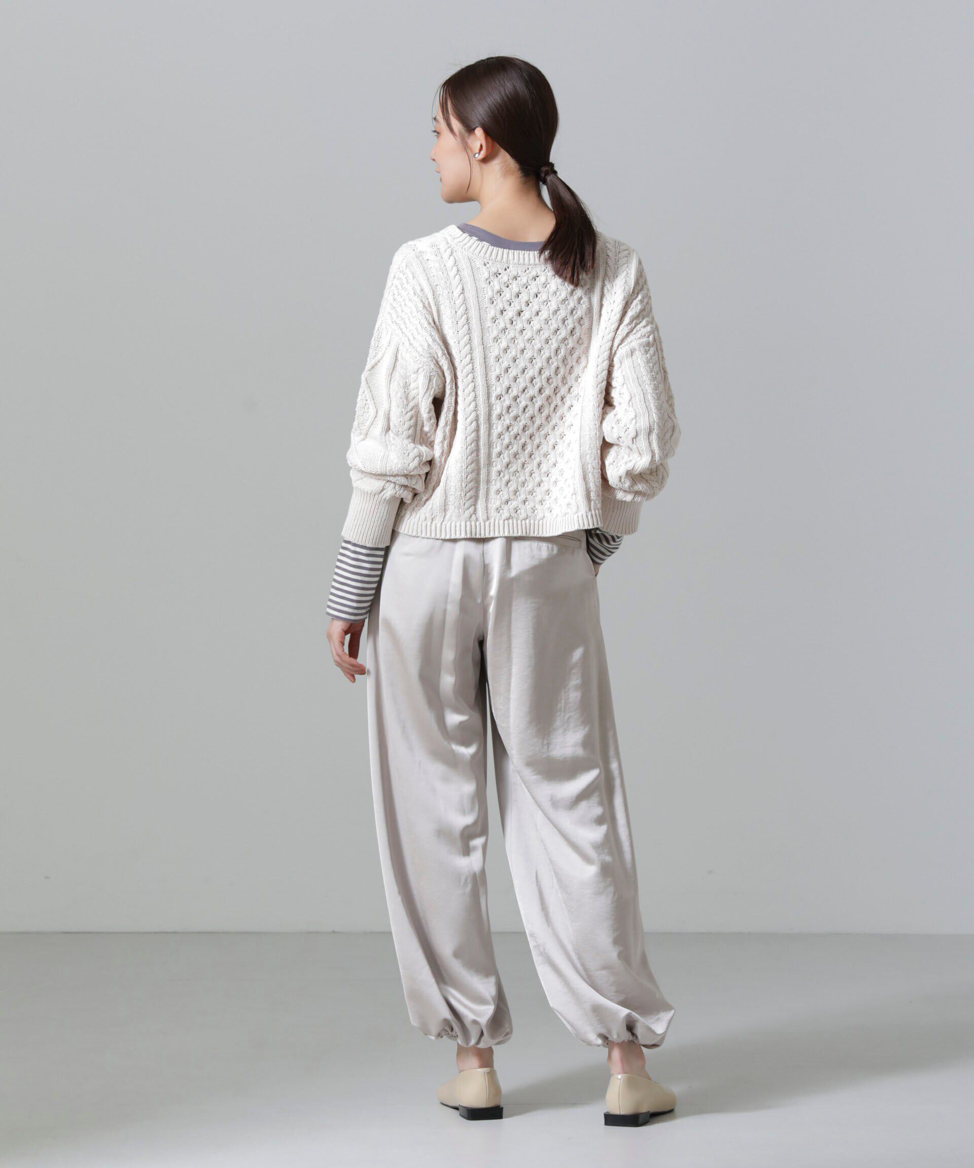 nano･universe「ケーブルクロップドプルオーバーニット」|ニット・セーター|