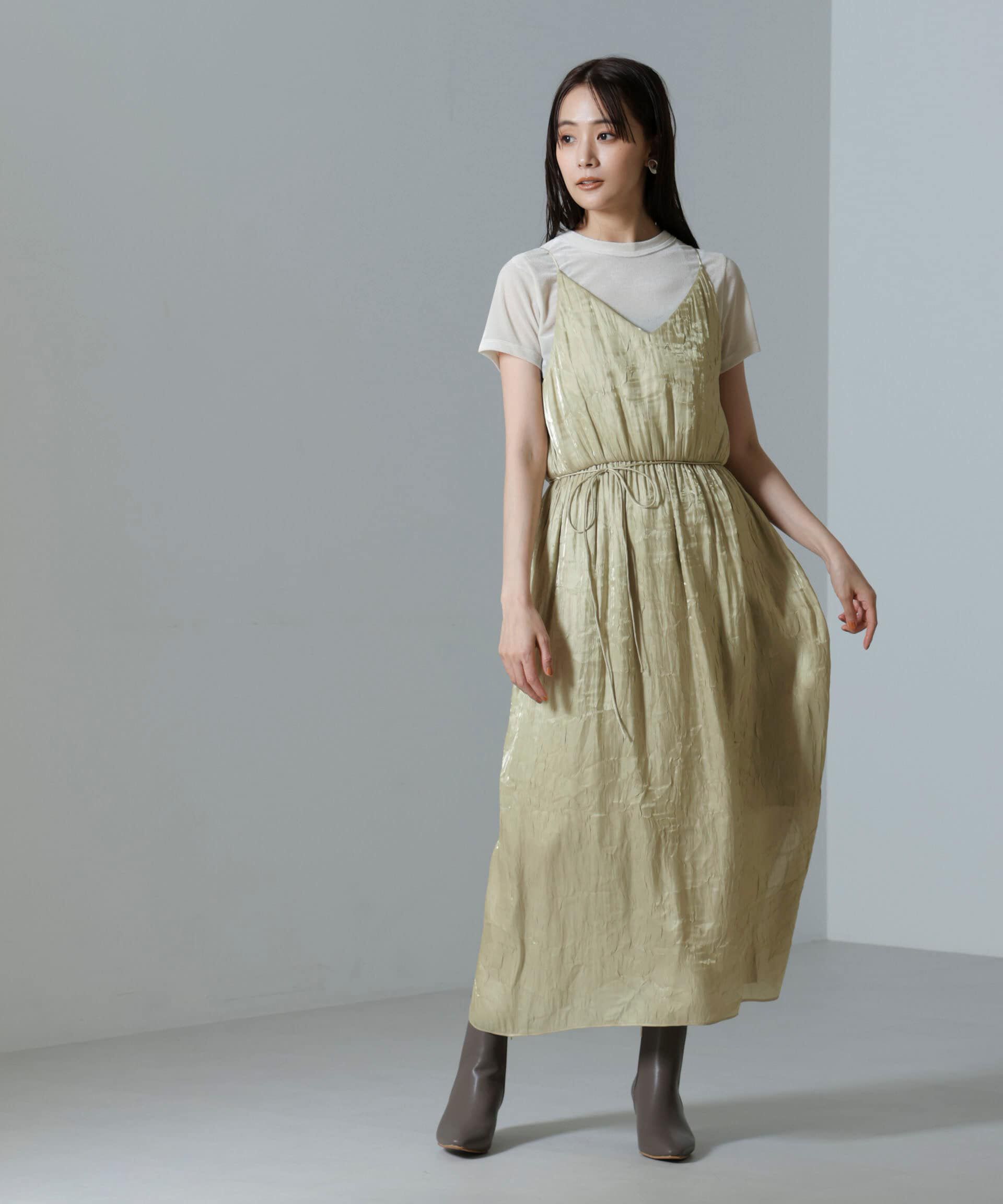 nano･universe「キャッチワッシャーサテンキャミワンピース」|ワンピース|