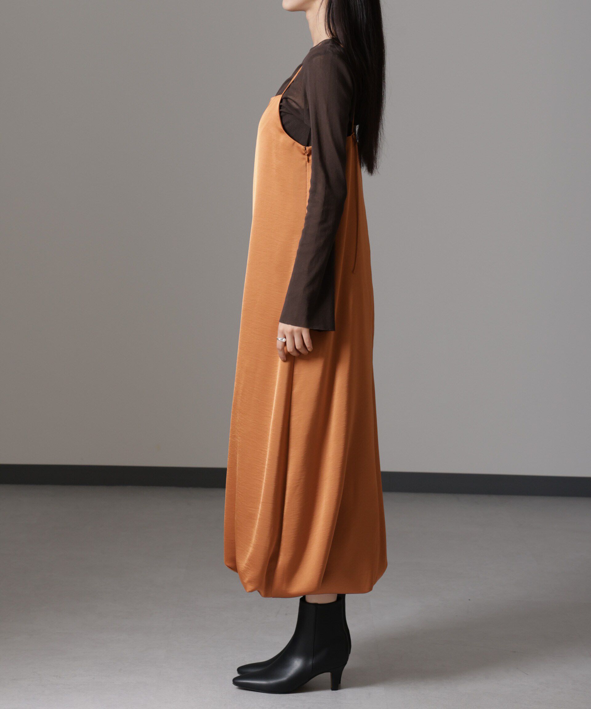 nano･universe「ウェーブサテンバルーンキャミワンピース」|ワンピース|