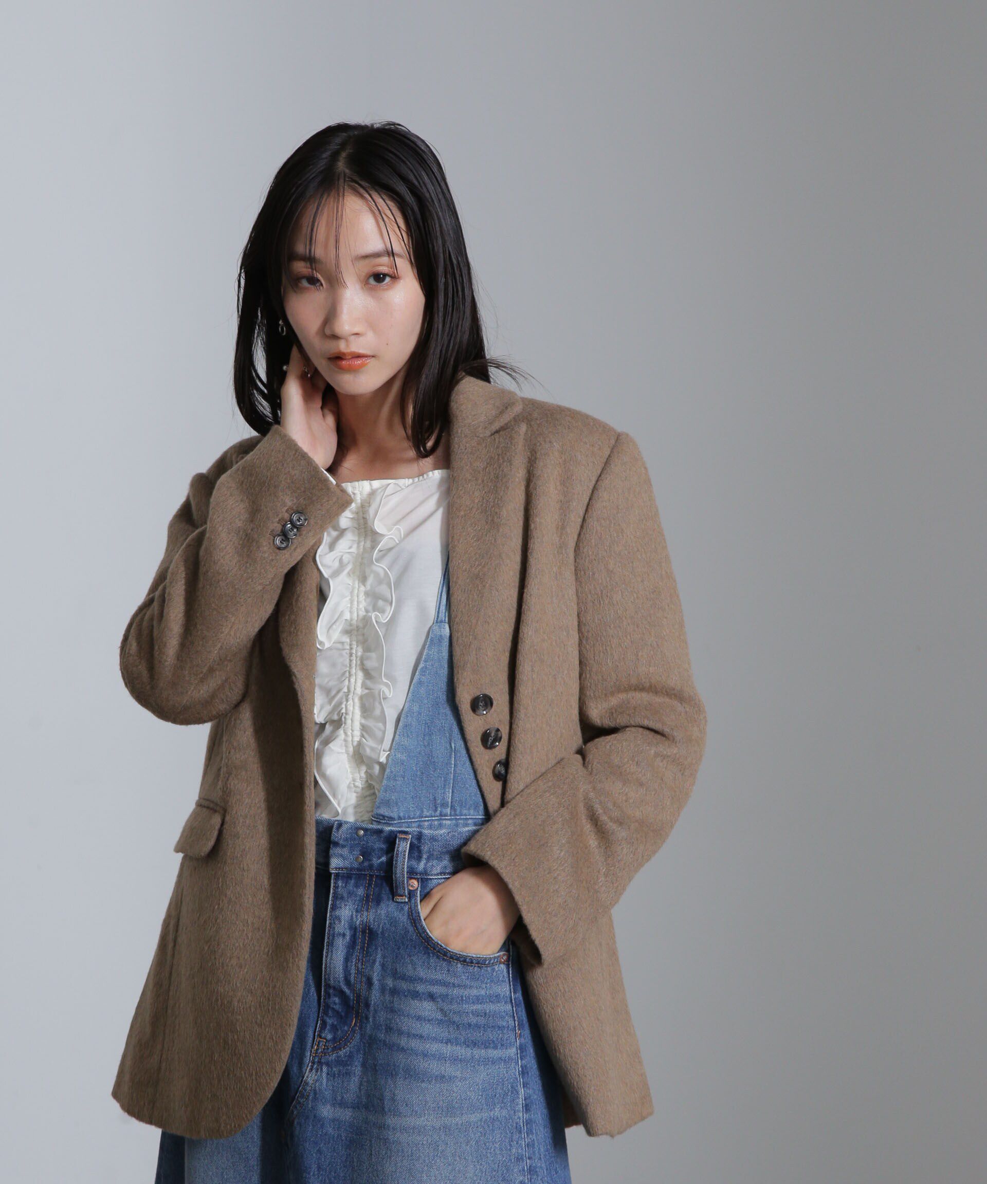 nano･universe「シルク混フロントフリルブラウス」|シャツ・ブラウス|