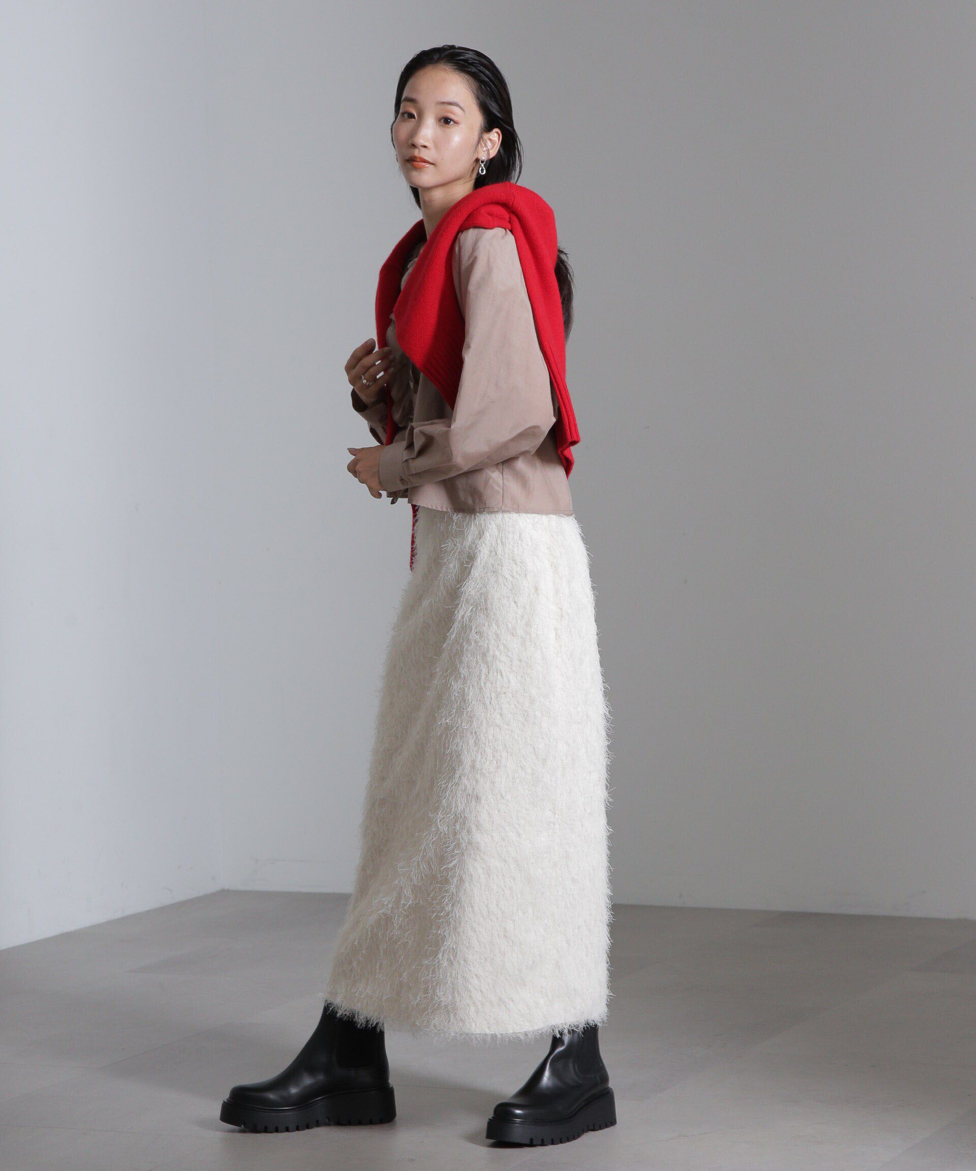 nano･universe「シルク混フロントフリルブラウス」|シャツ・ブラウス|