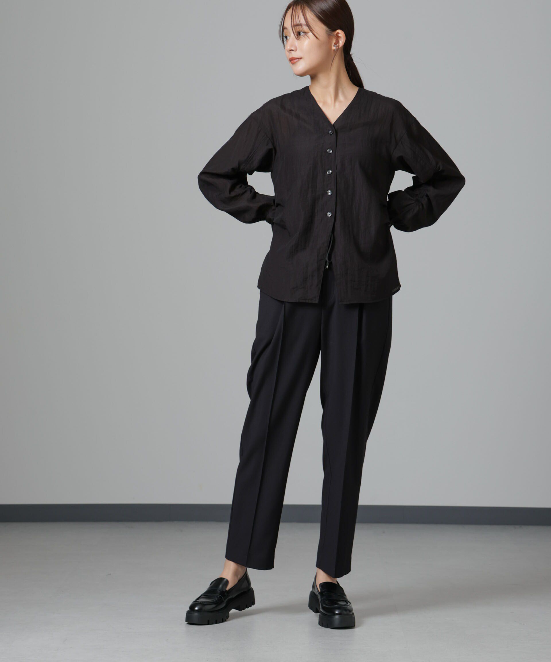 nano･universe「ウラキモウ ピンタックイージーテーパードパンツ」|チノ|