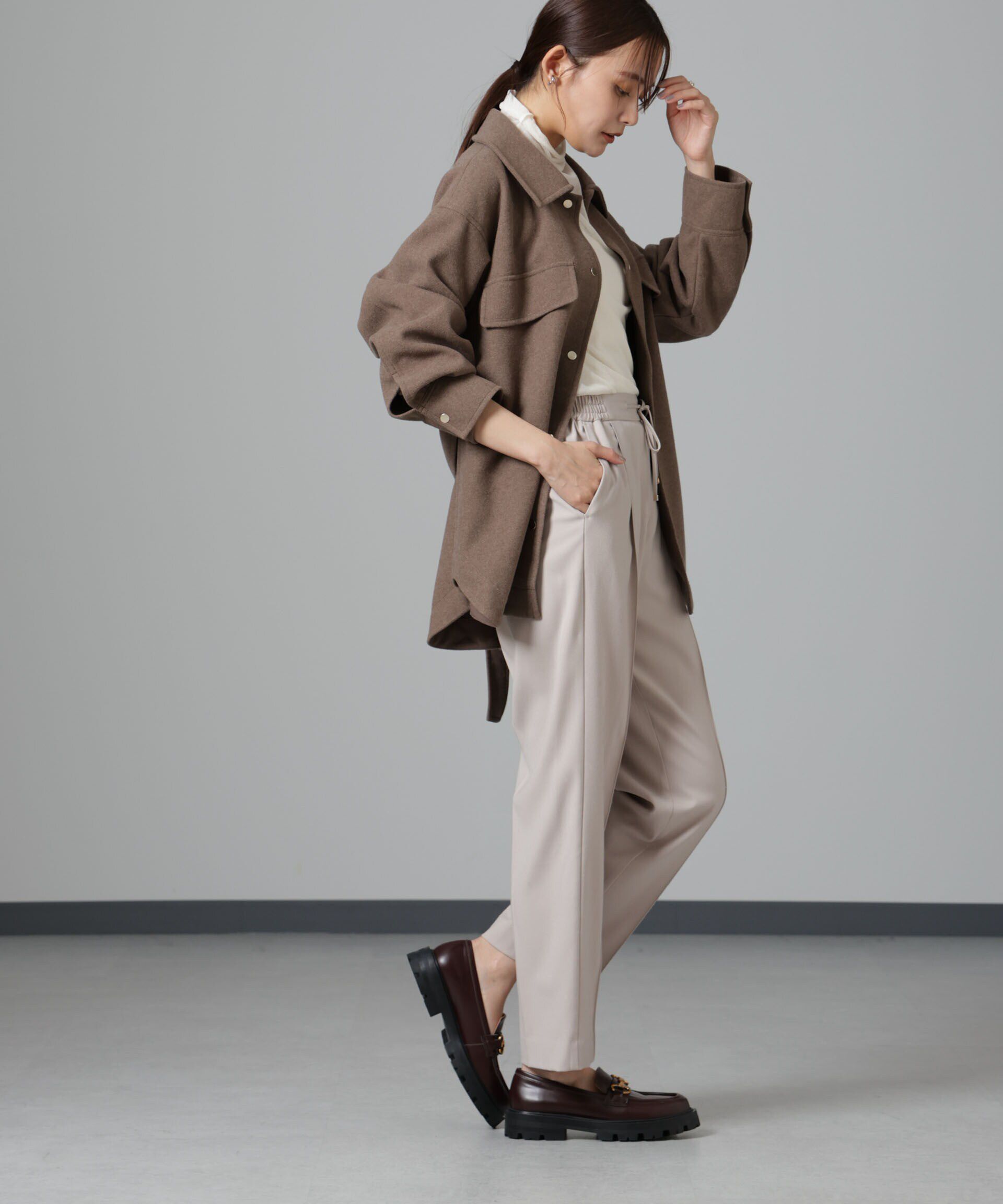 nano･universe「ウラキモウ ピンタックイージーテーパードパンツ」|チノ|