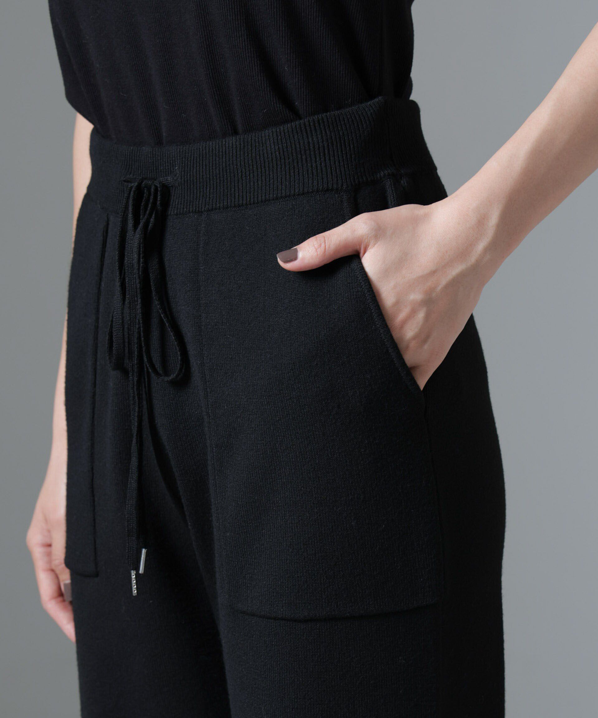 nano･universe「ポケットニットワイドパンツ（セットアップ可）」|チノ|