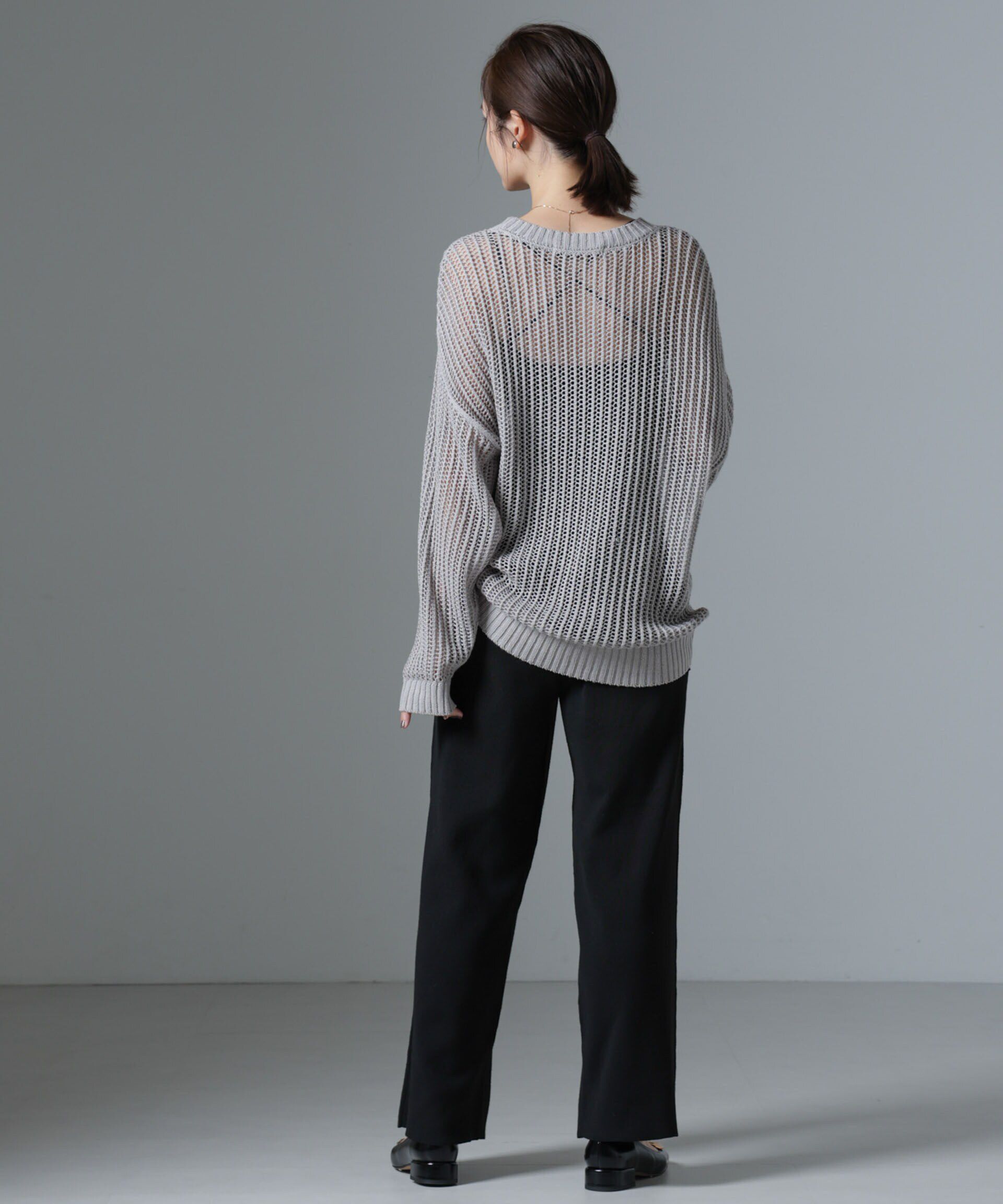 nano･universe「ポケットニットワイドパンツ（セットアップ可）」|チノ|