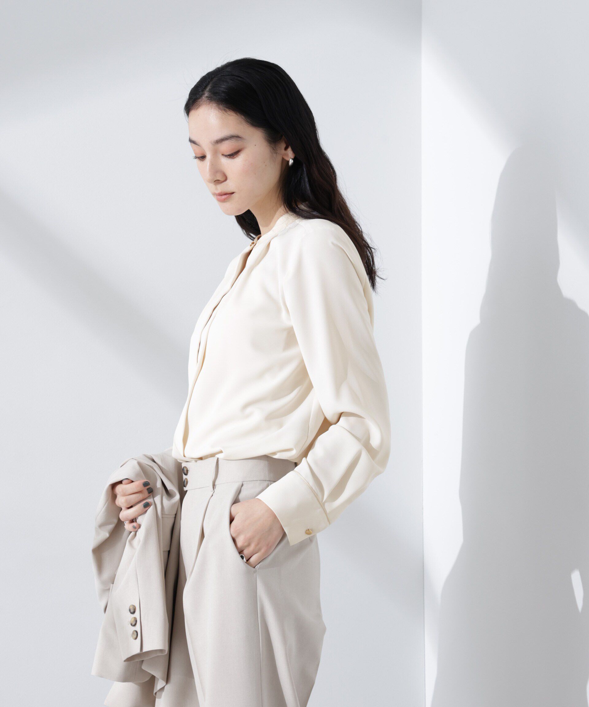 nano･universe「スタンドバイカラータックブラウス」|シャツ・ブラウス|