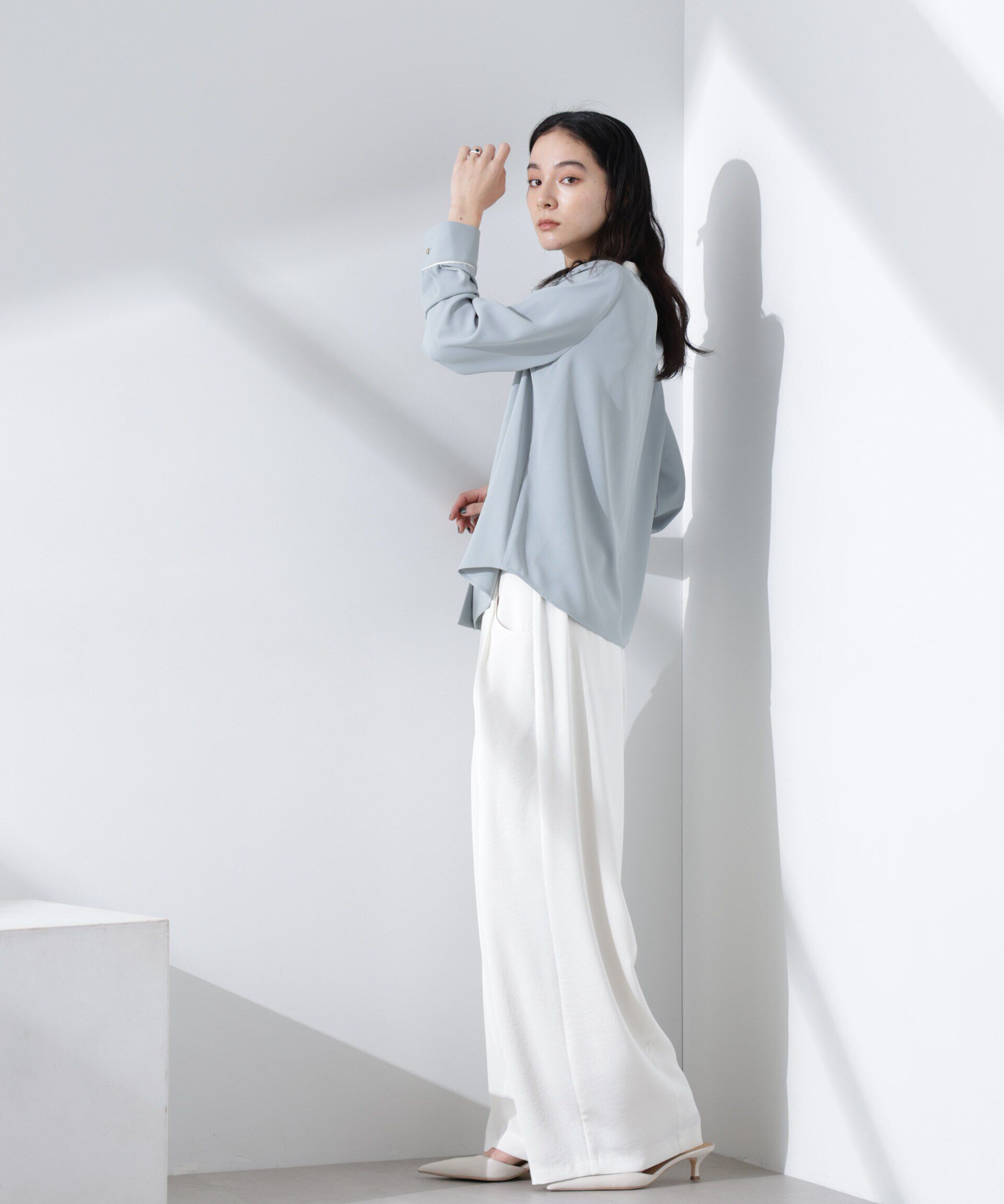 nano･universe「スタンドバイカラータックブラウス」|シャツ・ブラウス|