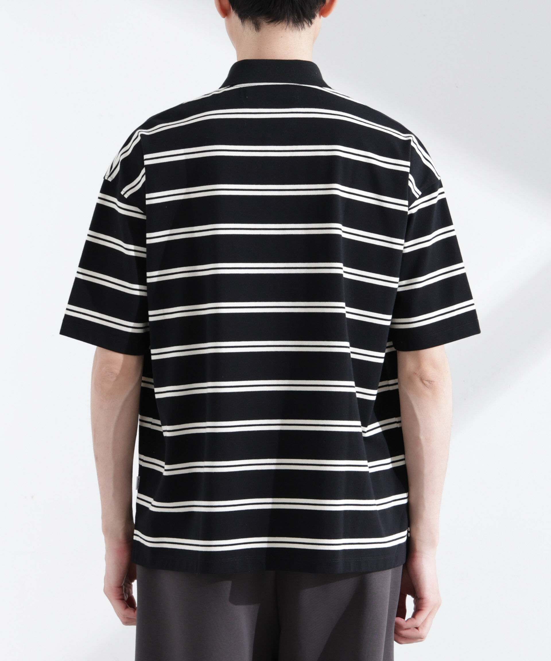 nano･universe「「NJ/CLUB」 オーバーサイズボーダーポロシャツ」|Tシャツ・カットソー|