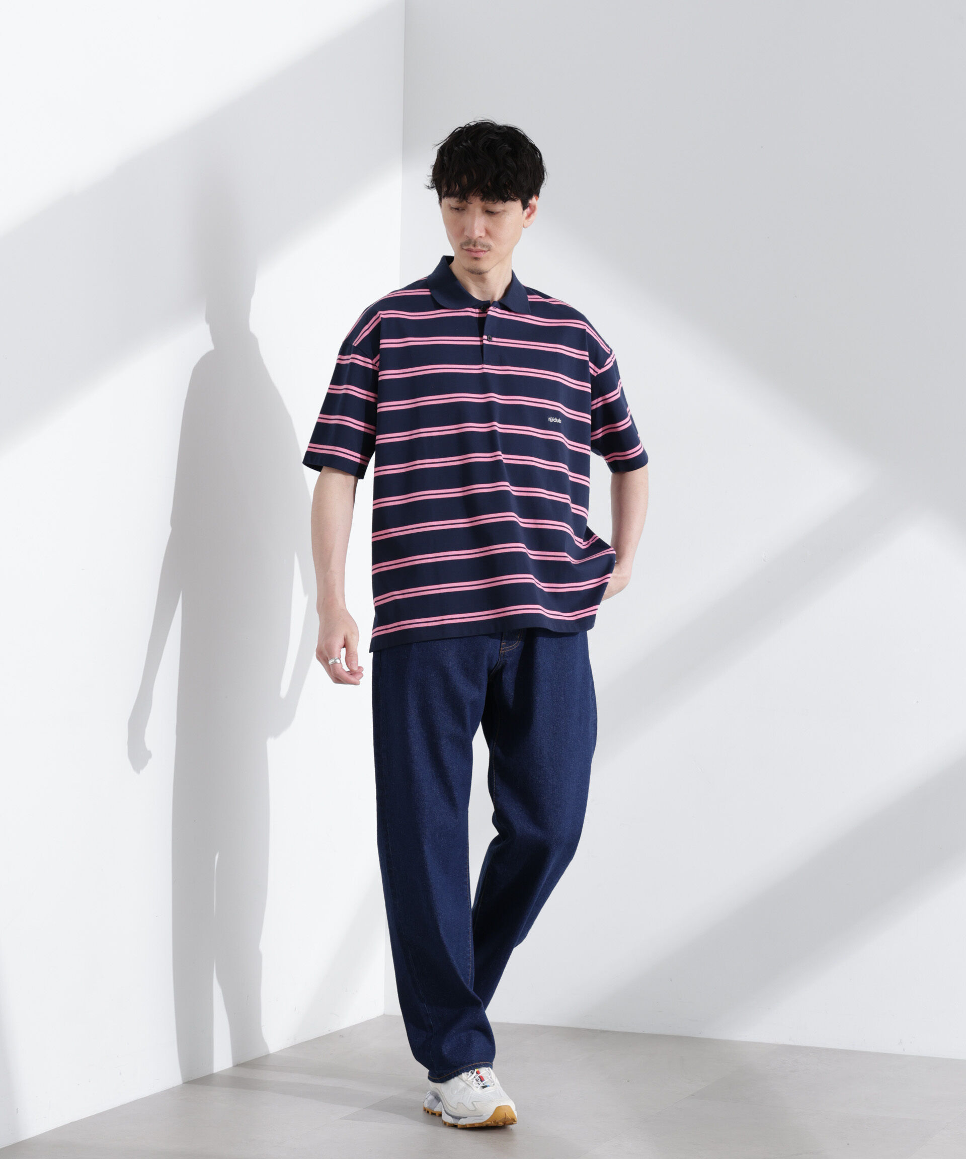 nano･universe「「NJ/CLUB」 オーバーサイズボーダーポロシャツ」|Tシャツ・カットソー|