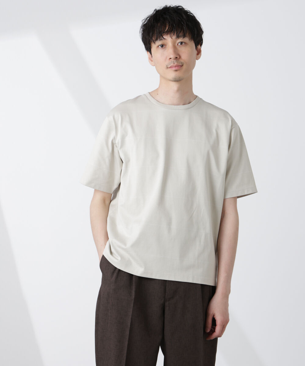 nano･universe「パネルボーダーTシャツ 半袖」|Tシャツ・カットソー|