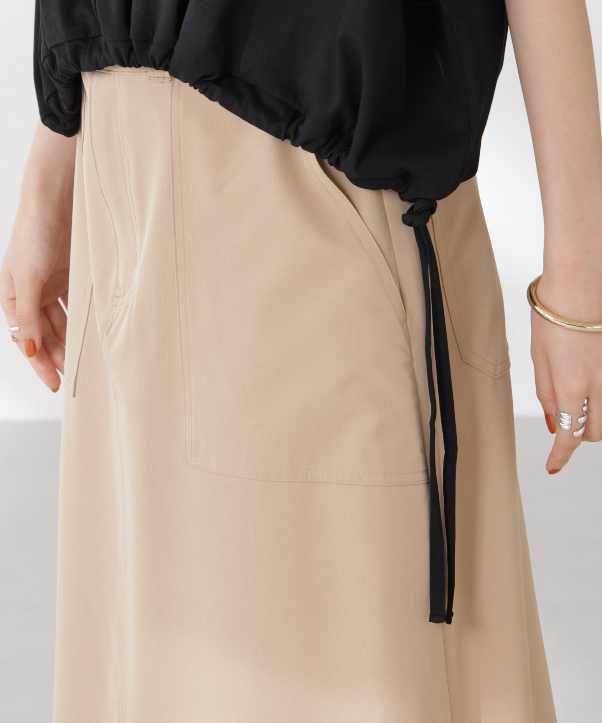 nano･universe「吸水速乾抗菌防臭クロップドドロストトップス」|Tシャツ・カットソー|