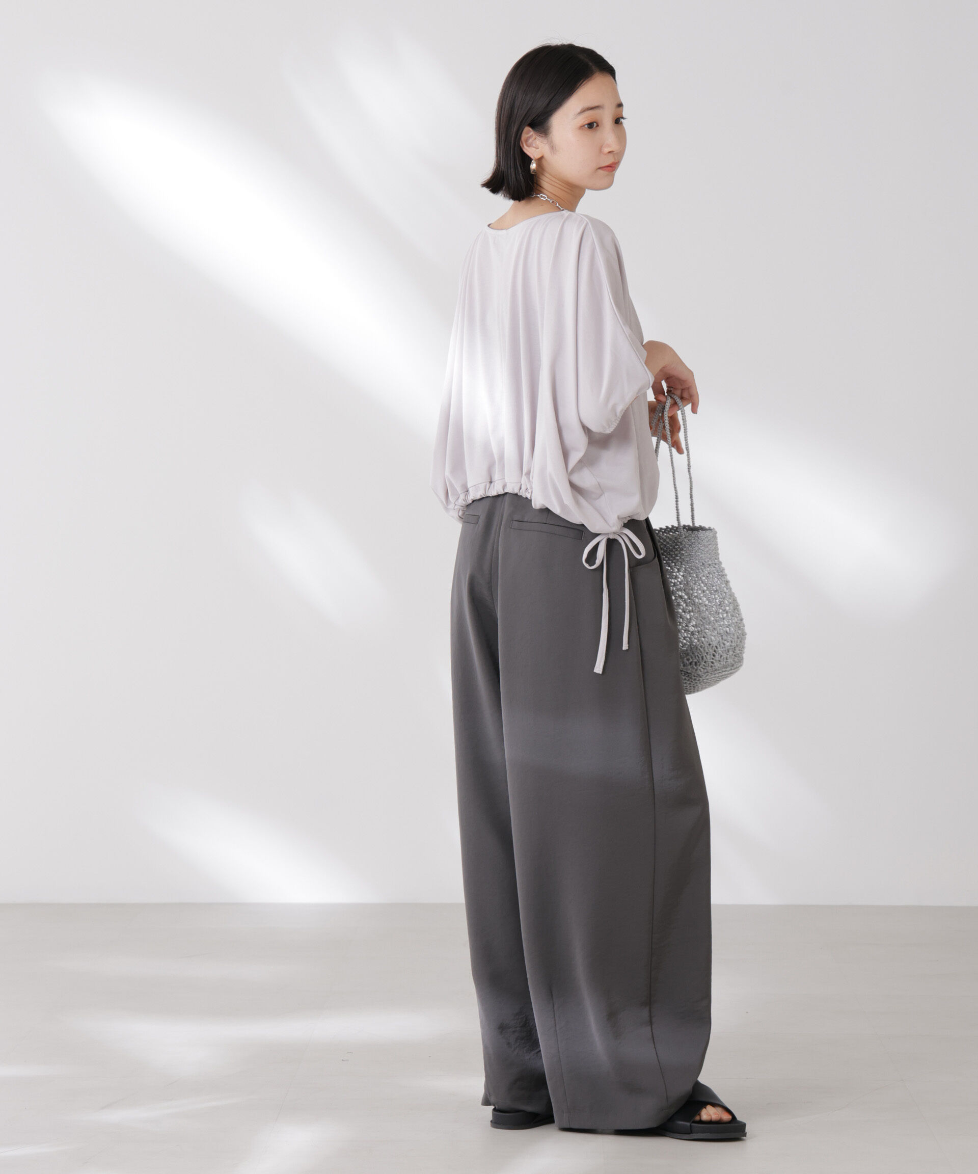 nano･universe「吸水速乾抗菌防臭クロップドドロストトップス」|Tシャツ・カットソー|