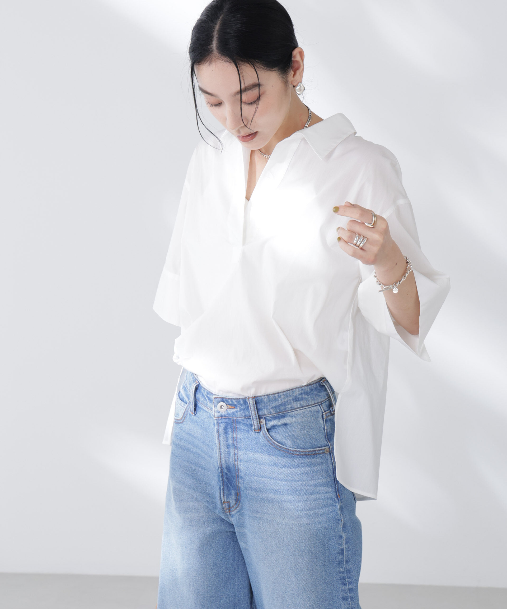 nano･universe「ワイドスリーブスキッパーシャツ」|シャツ・ブラウス|