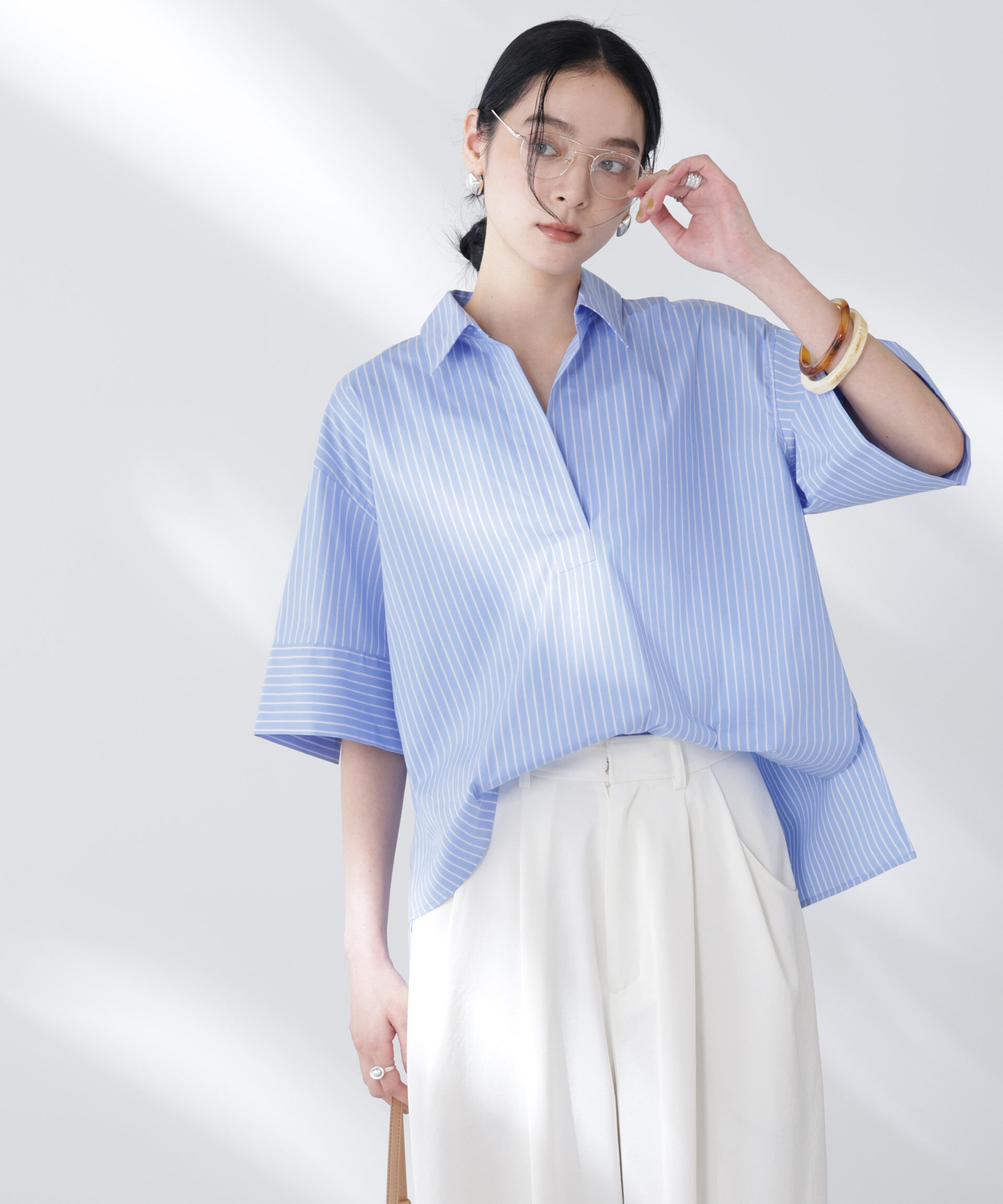 nano･universe「ワイドスリーブスキッパーシャツ」|シャツ・ブラウス|パターン21