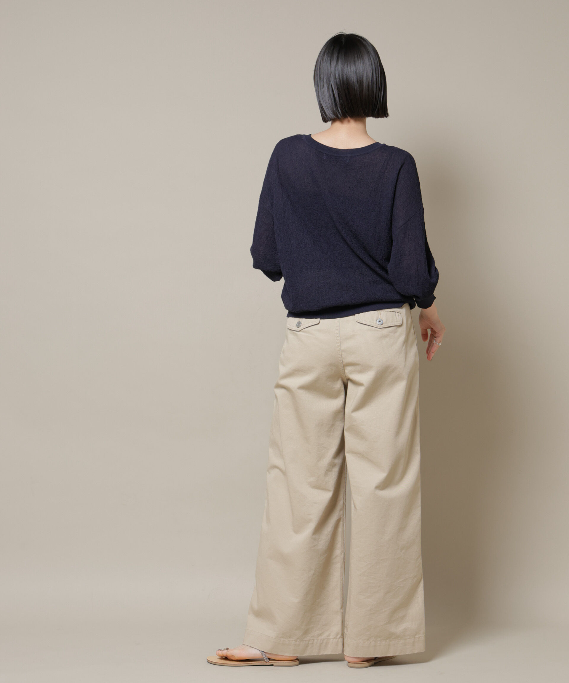 nano･universe「梨地ボートネックワイドシルエットニット」|ニット・セーター|