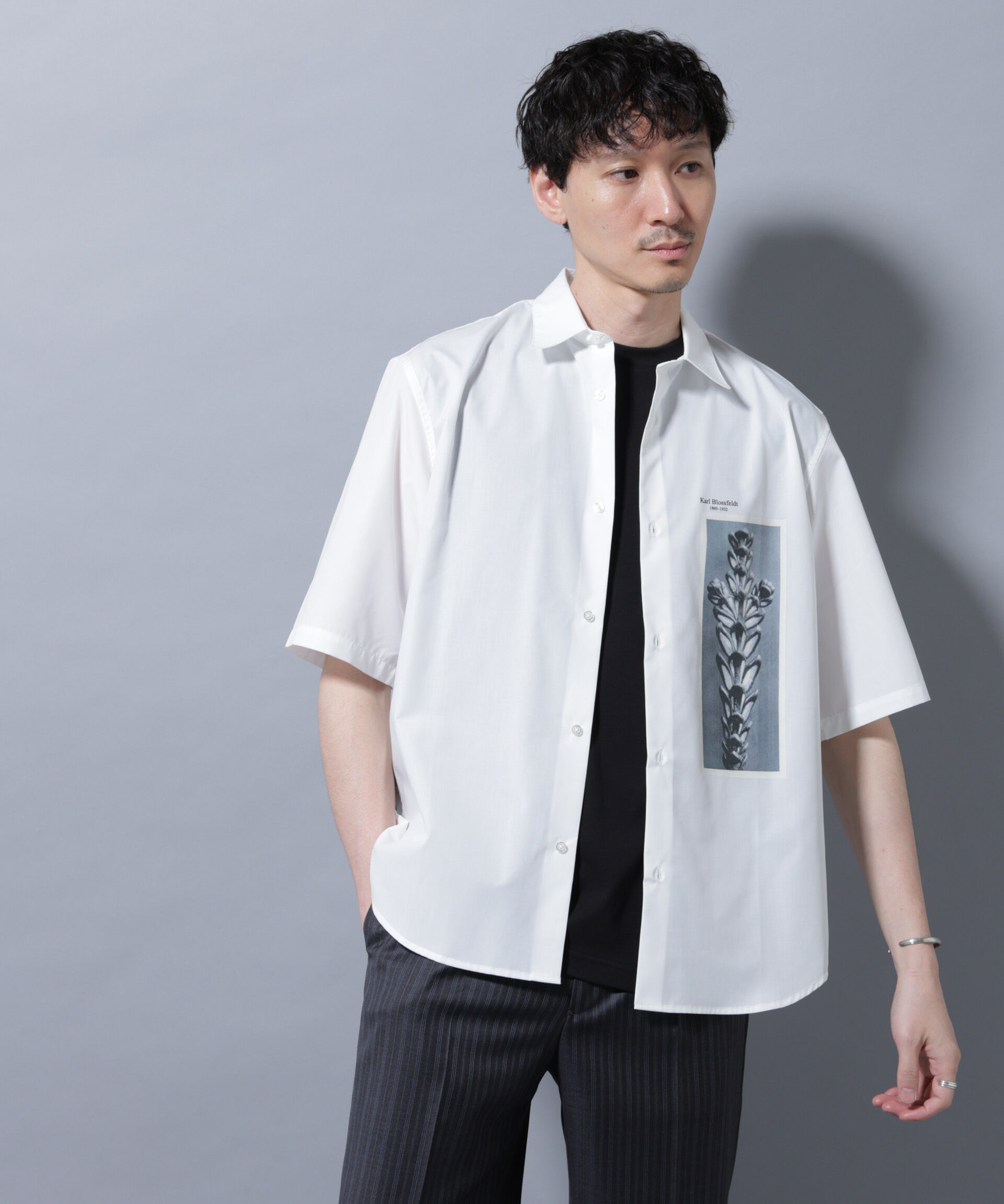 nano･universe「「着るアート」karl blossfeldt 半袖シャツ3」|シャツ・ブラウス|