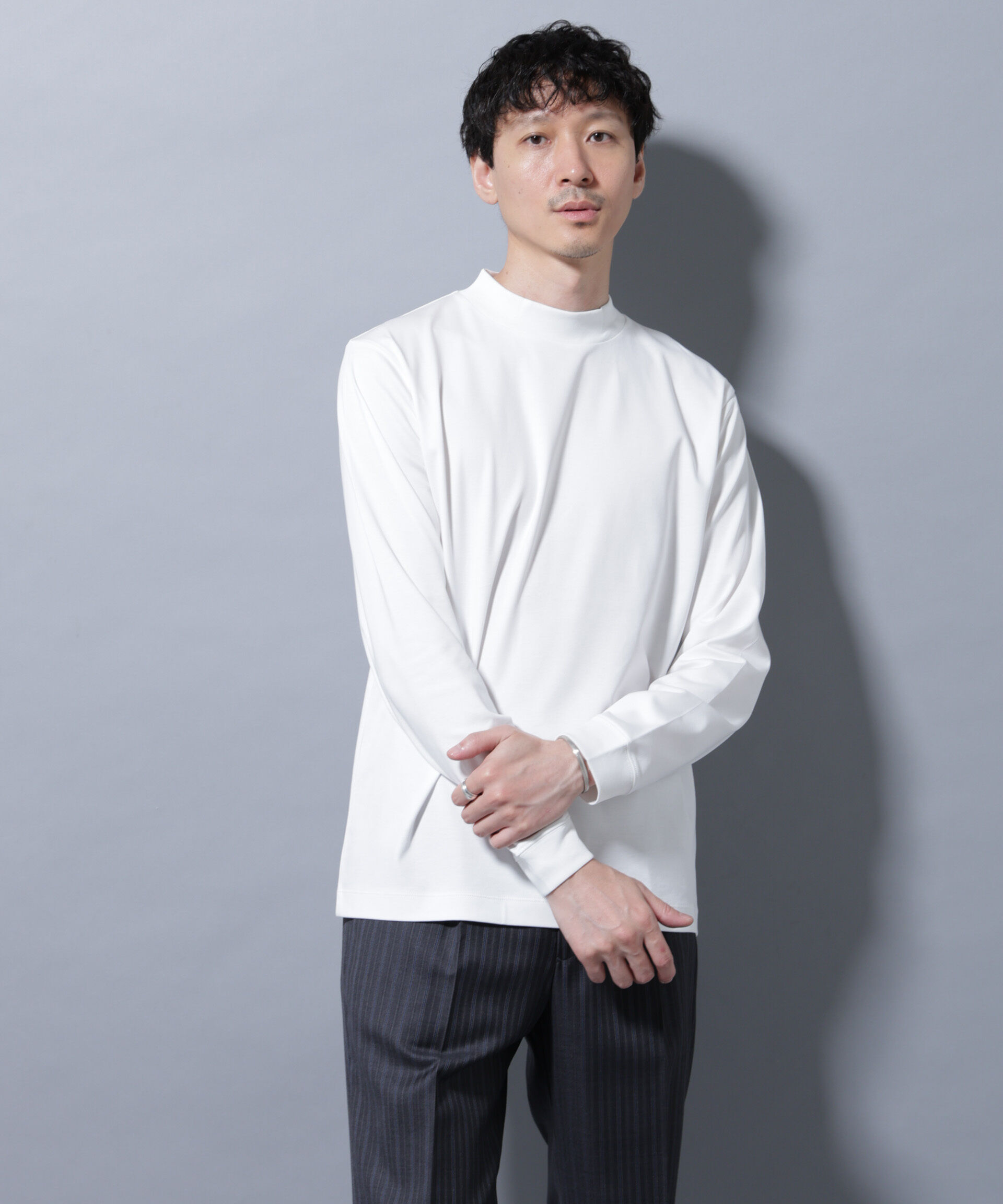 nano･universe「アンチスメルモックネックTシャツ 長袖」|Tシャツ・カットソー|