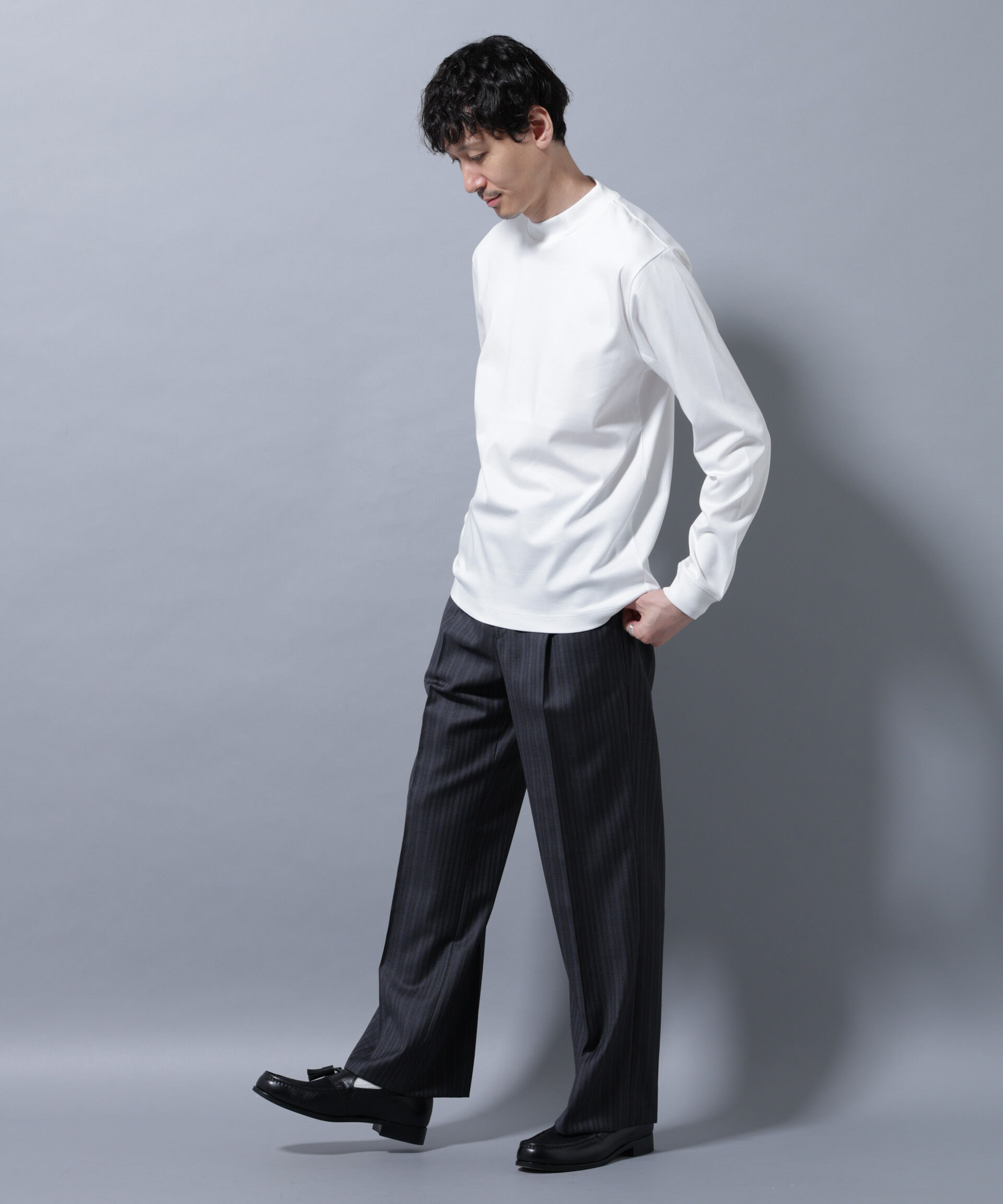 nano･universe「アンチスメルモックネックTシャツ 長袖」|Tシャツ・カットソー|