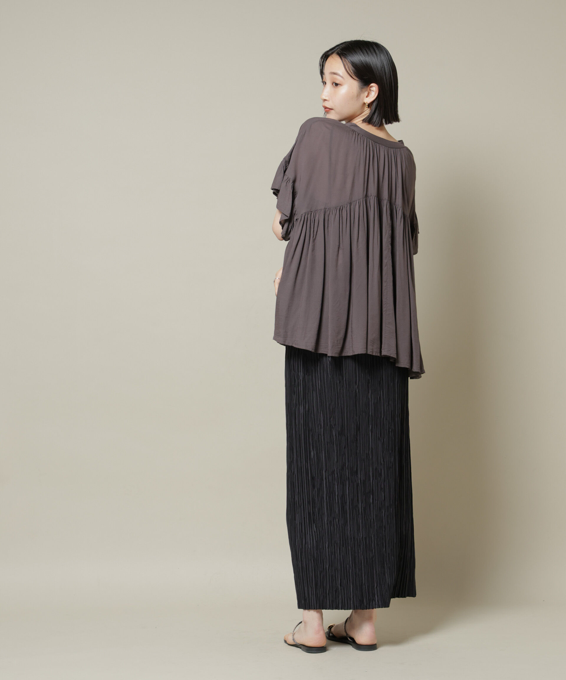 nano･universe「ランダムプリーツカットナロースカート(セットアップ可)」|スカート|