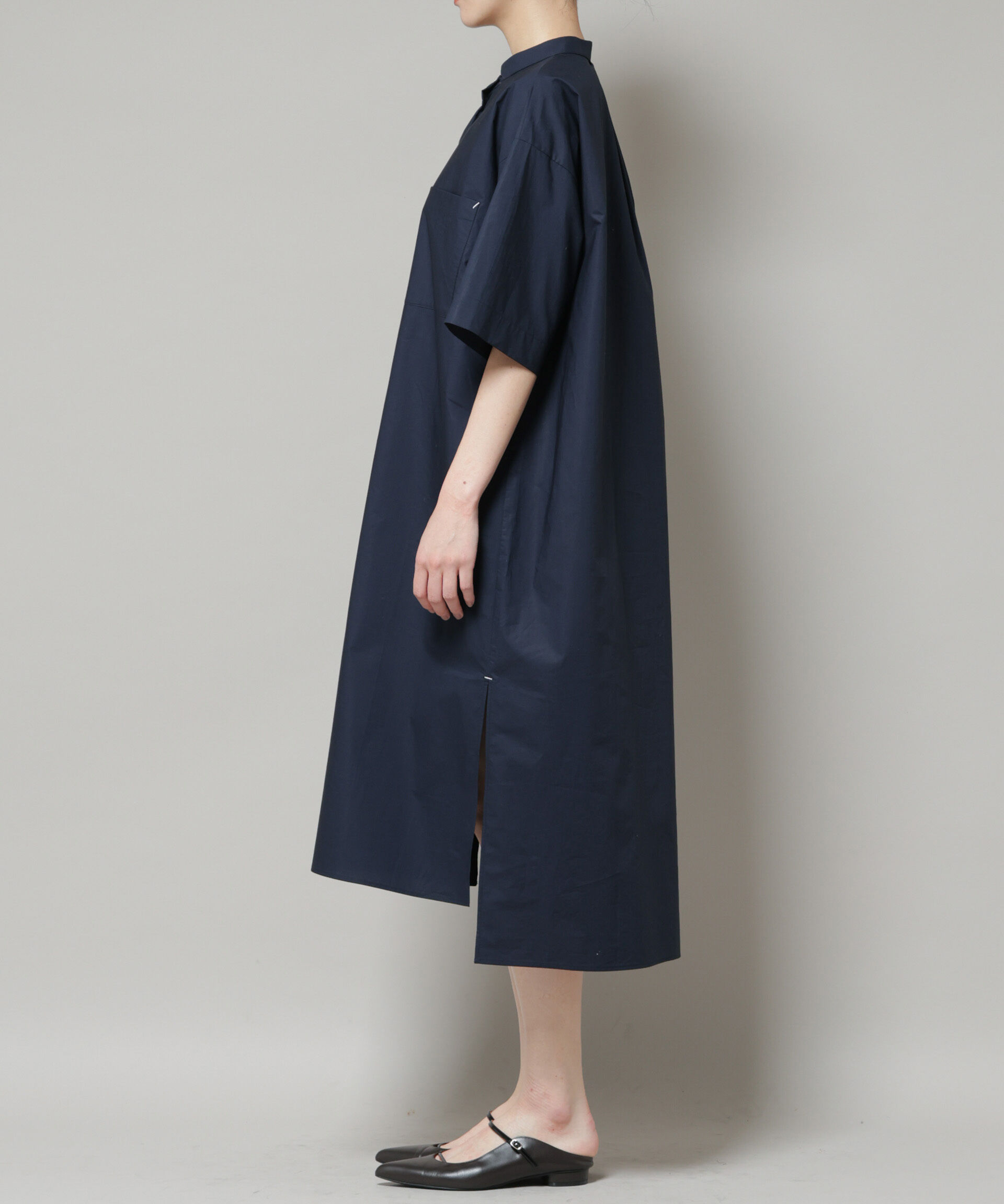 nano･universe「Ｗポケットハーフスリーブシャツワンピース」|ワンピース|