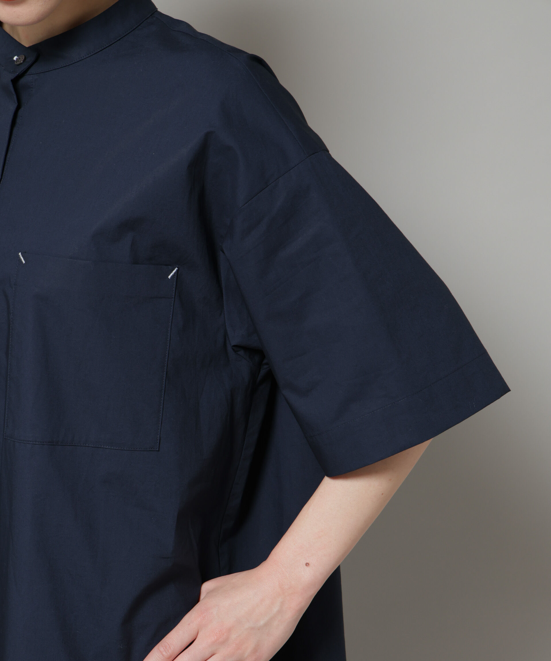 nano･universe「Ｗポケットハーフスリーブシャツワンピース」|ワンピース|