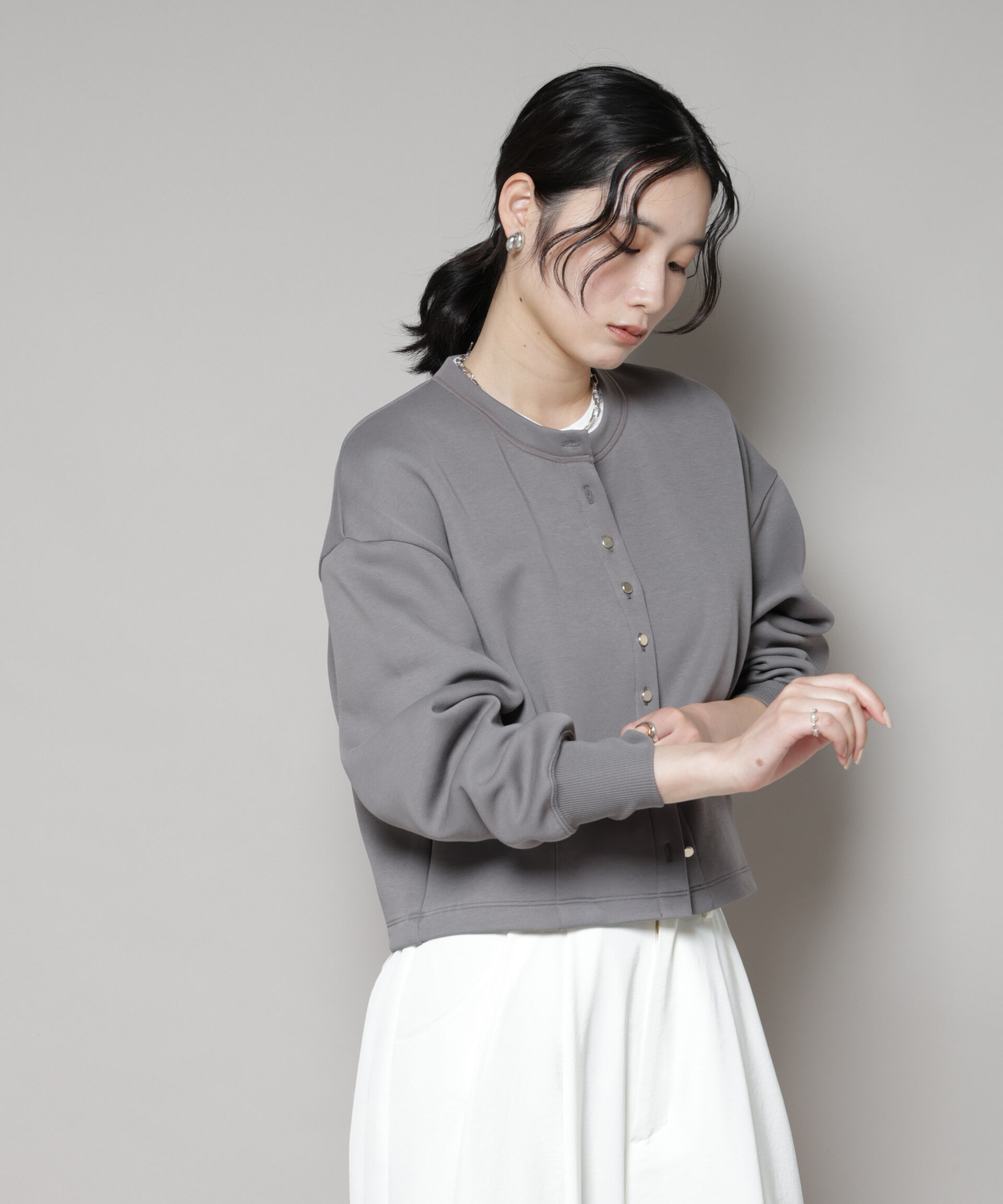 nano･universe「ダンボールタックカーディガン」|Tシャツ・カットソー|