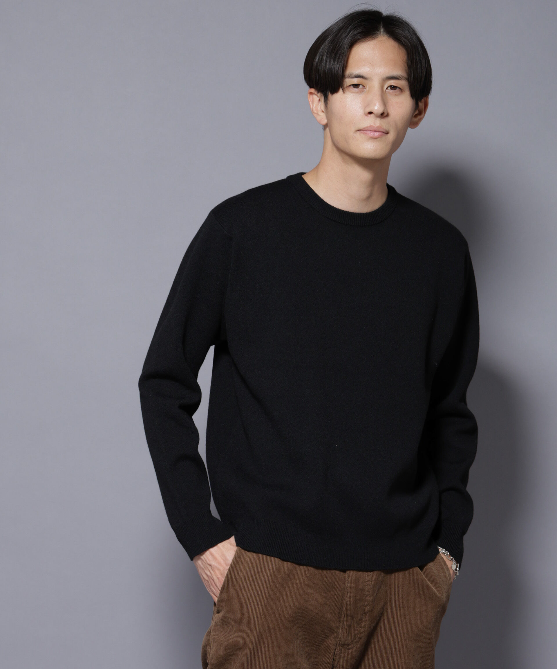 nano･universe「シルク混クルーネックニット」|ニット・セーター|