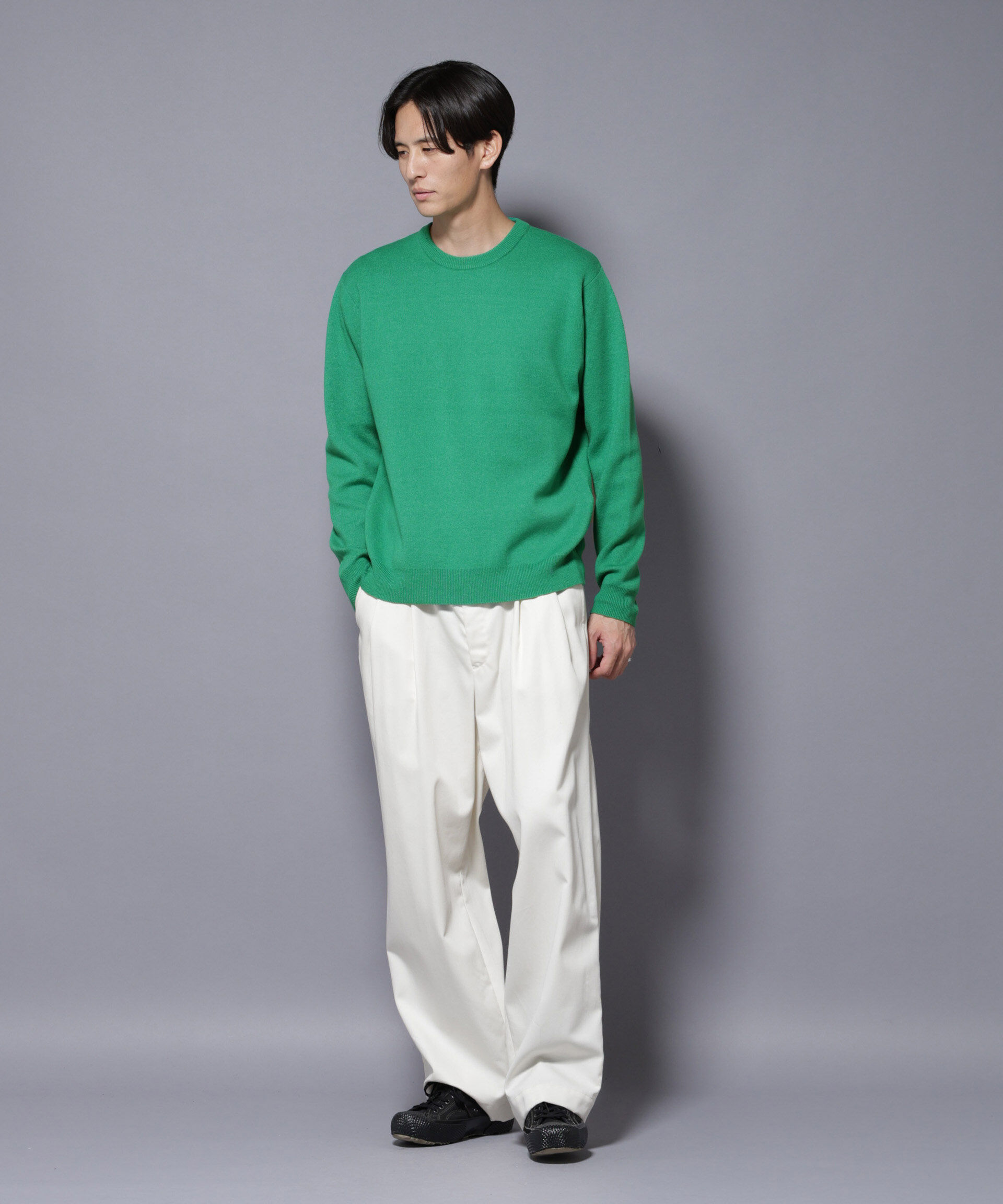 nano･universe「シルク混クルーネックニット」|ニット・セーター|