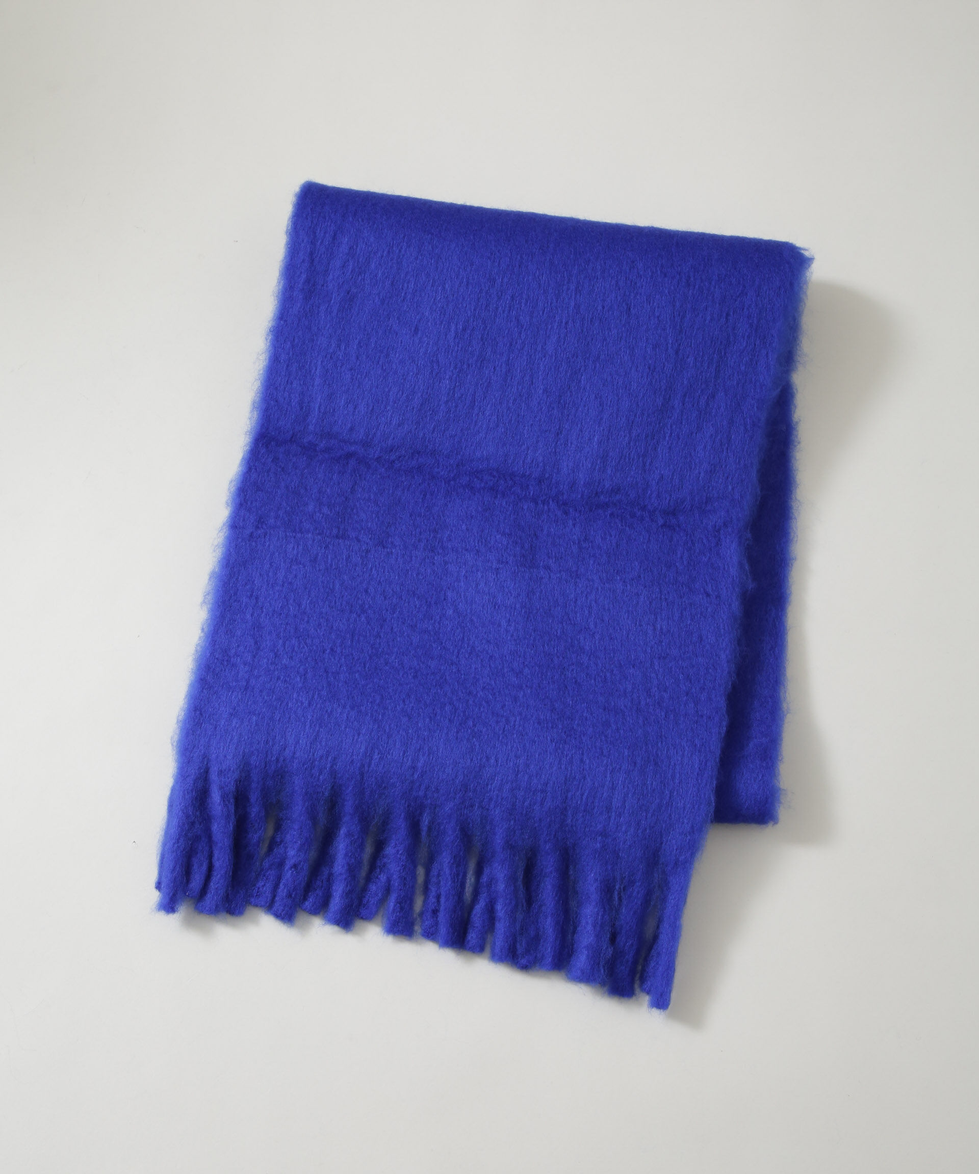 nano･universe「ボリュームフリンジマフラー / ソリッド」|マフラー|ブルー