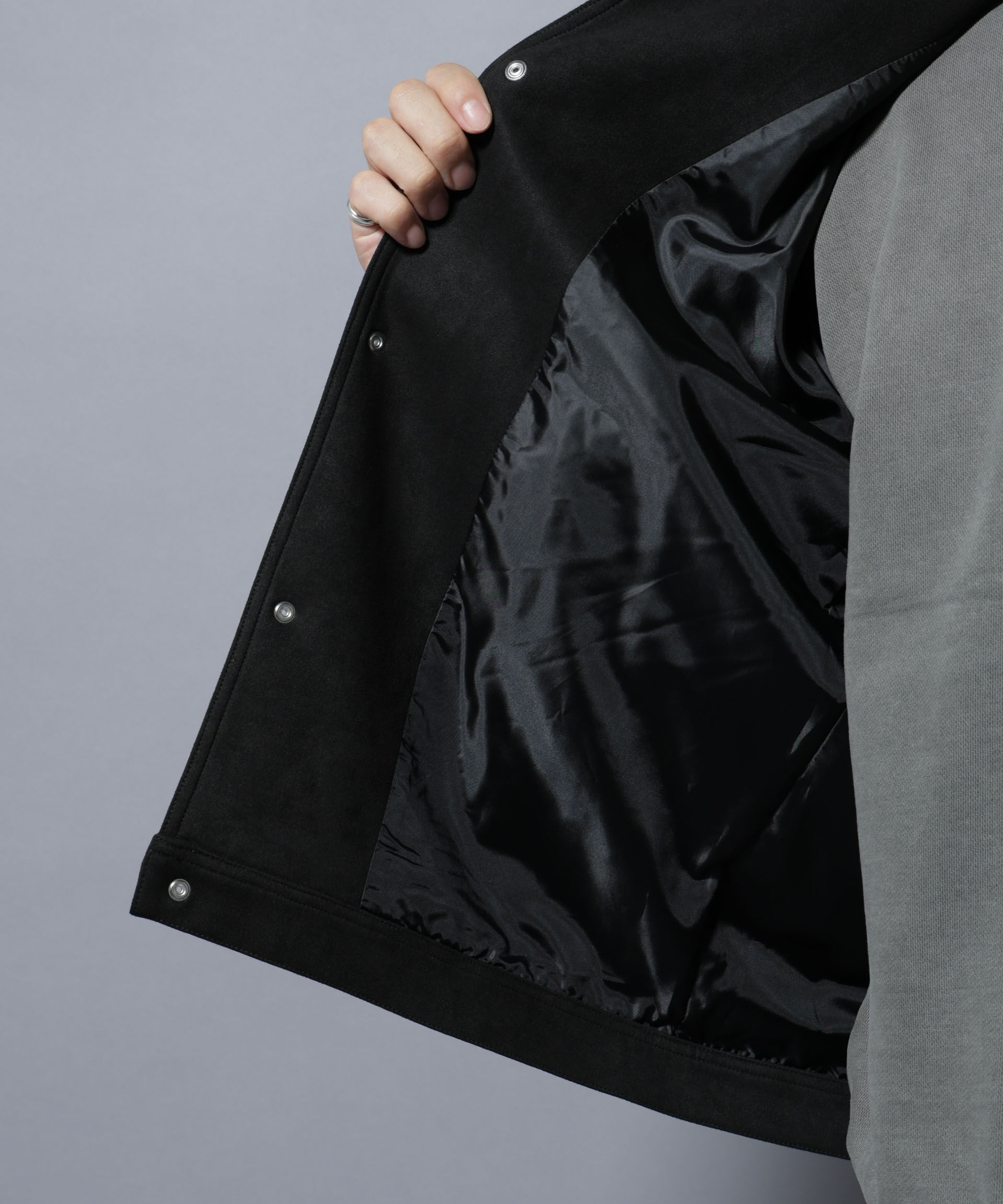 nano･universe「フェイクスエードシャツブルゾン」|ブルゾン・スタジャン|