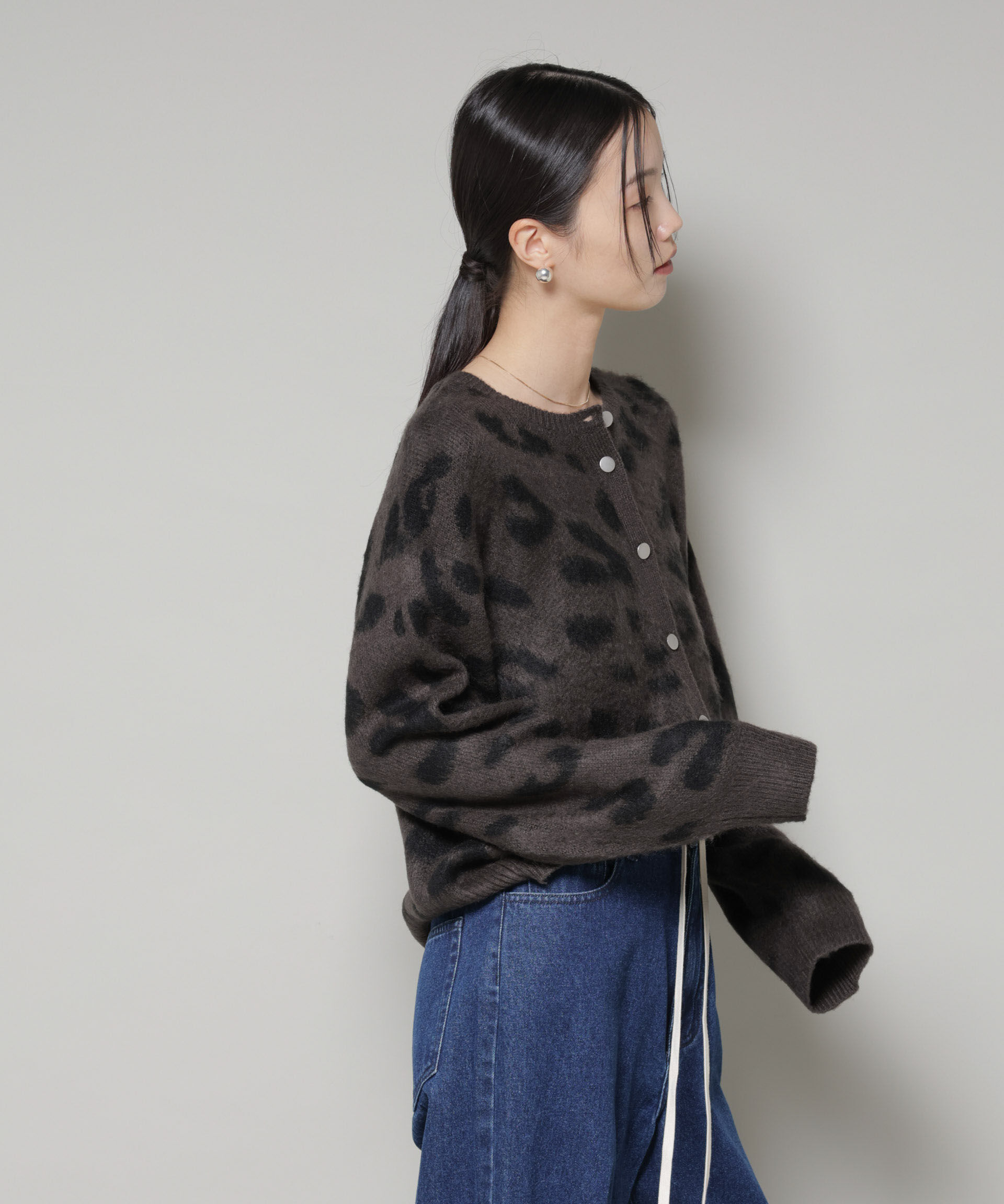 nano･universe「PENNEYS別注TheFOXレオパードクルーカーディガン」|ニット・セーター|