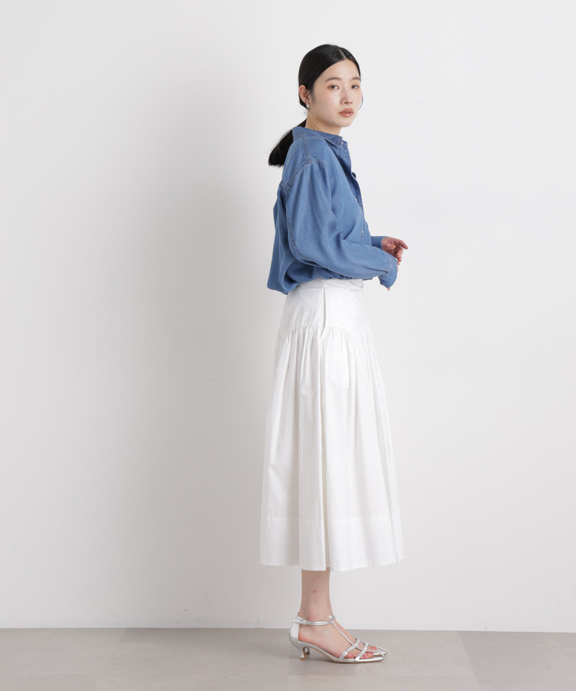 nano･universe「テンセルデニムリラックスシャツ(セットアップ可)」|シャツ・ブラウス|