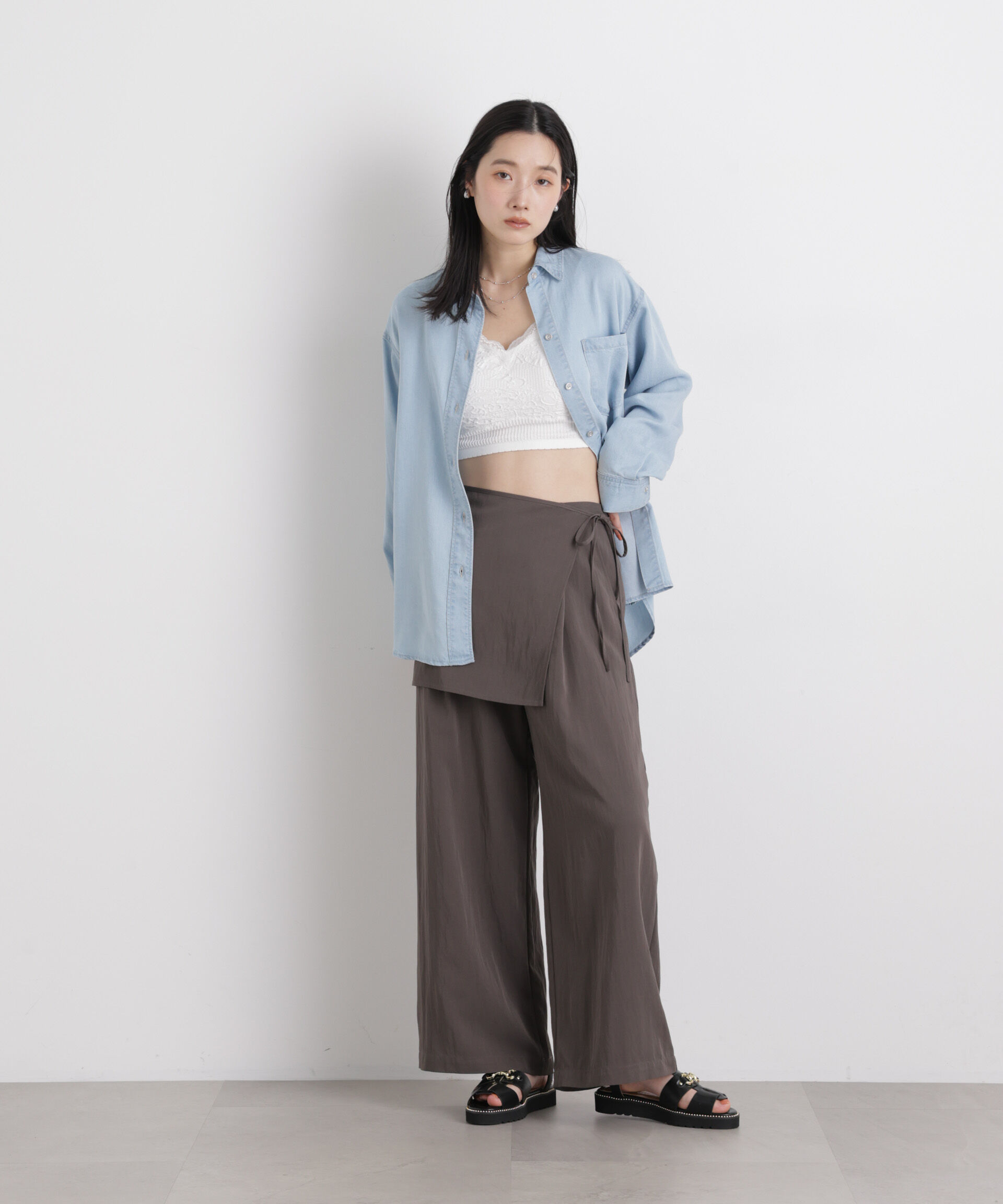 nano･universe「テンセルデニムリラックスシャツ(セットアップ可)」|シャツ・ブラウス|