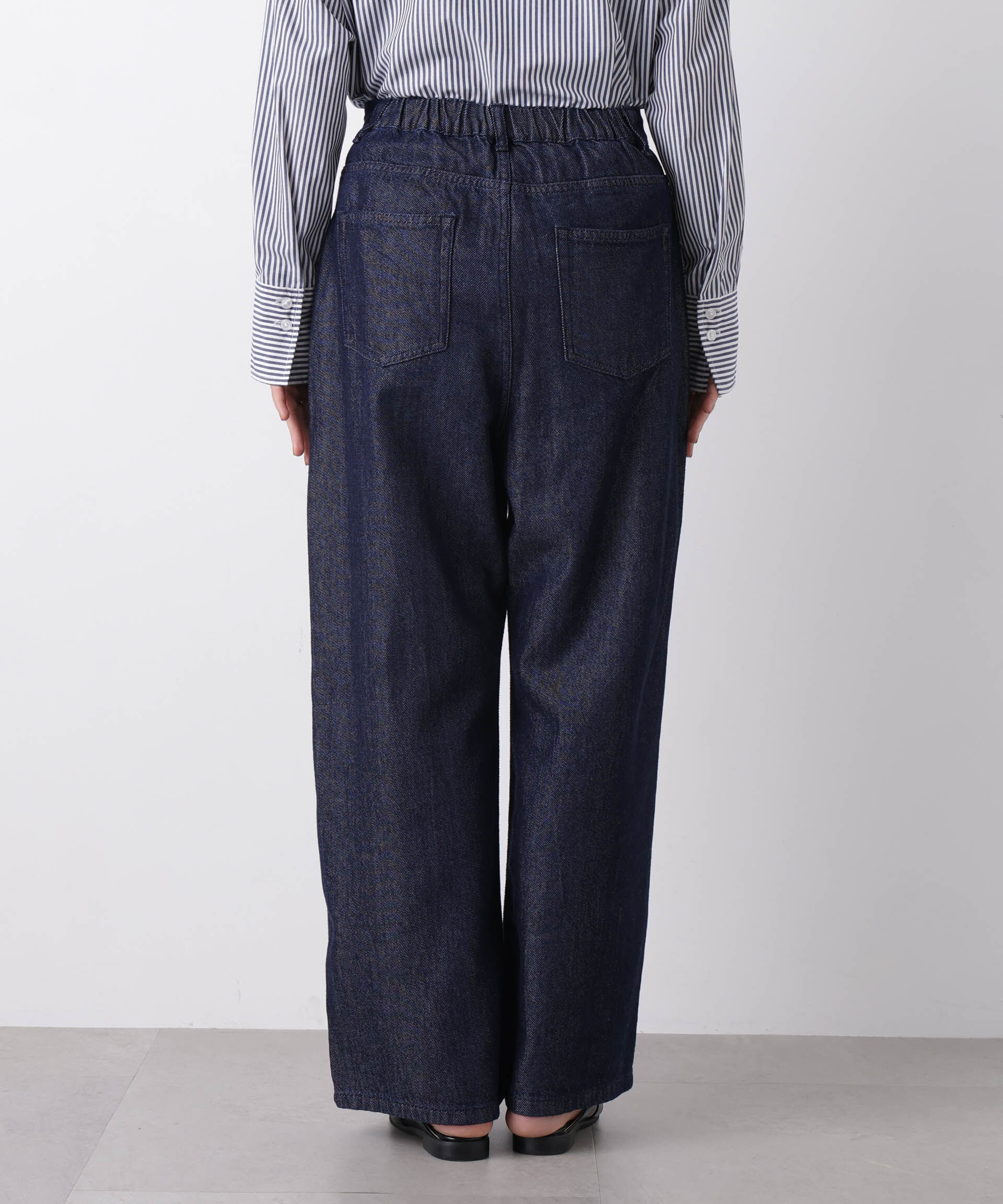 nano･universe「ウエストドロストワイドデニムパンツ」|チノ|