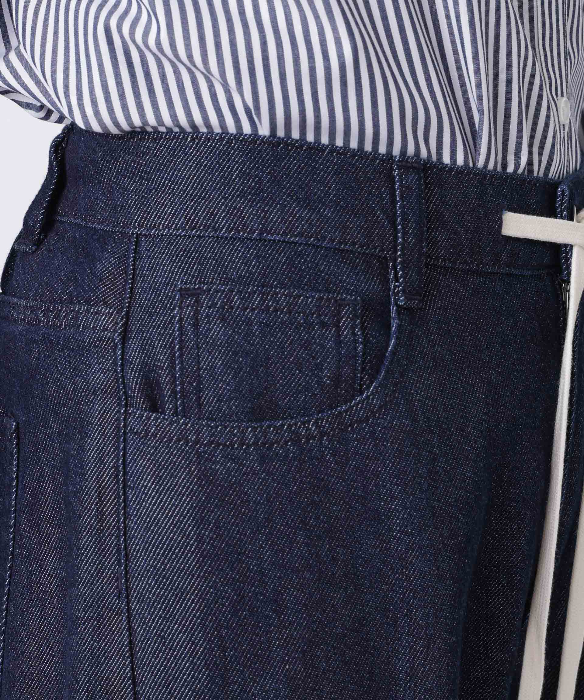 nano･universe「ウエストドロストワイドデニムパンツ」|チノ|